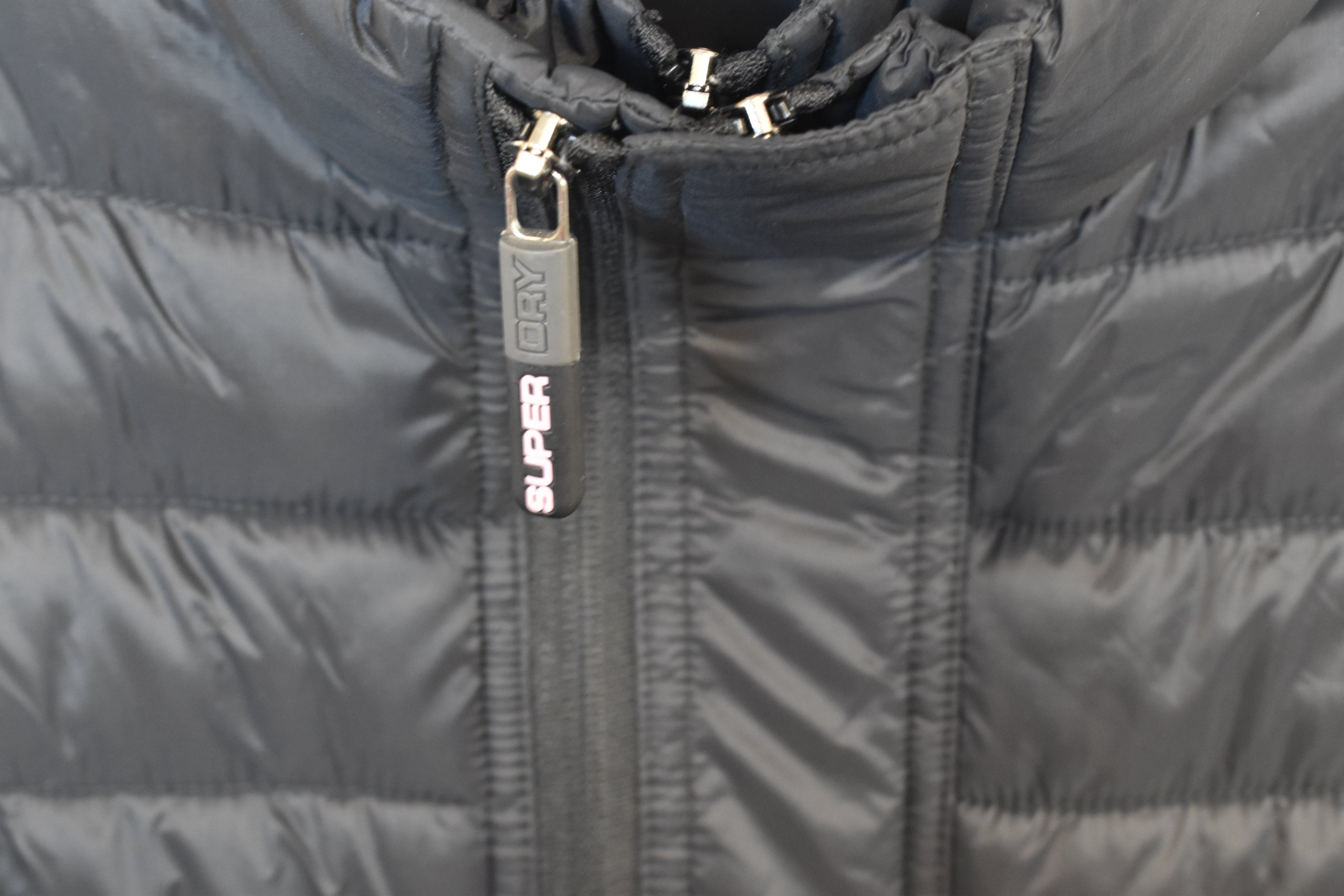 Superdry Black Puffer Jacket Medium Quilted Lightweight Coat image 9