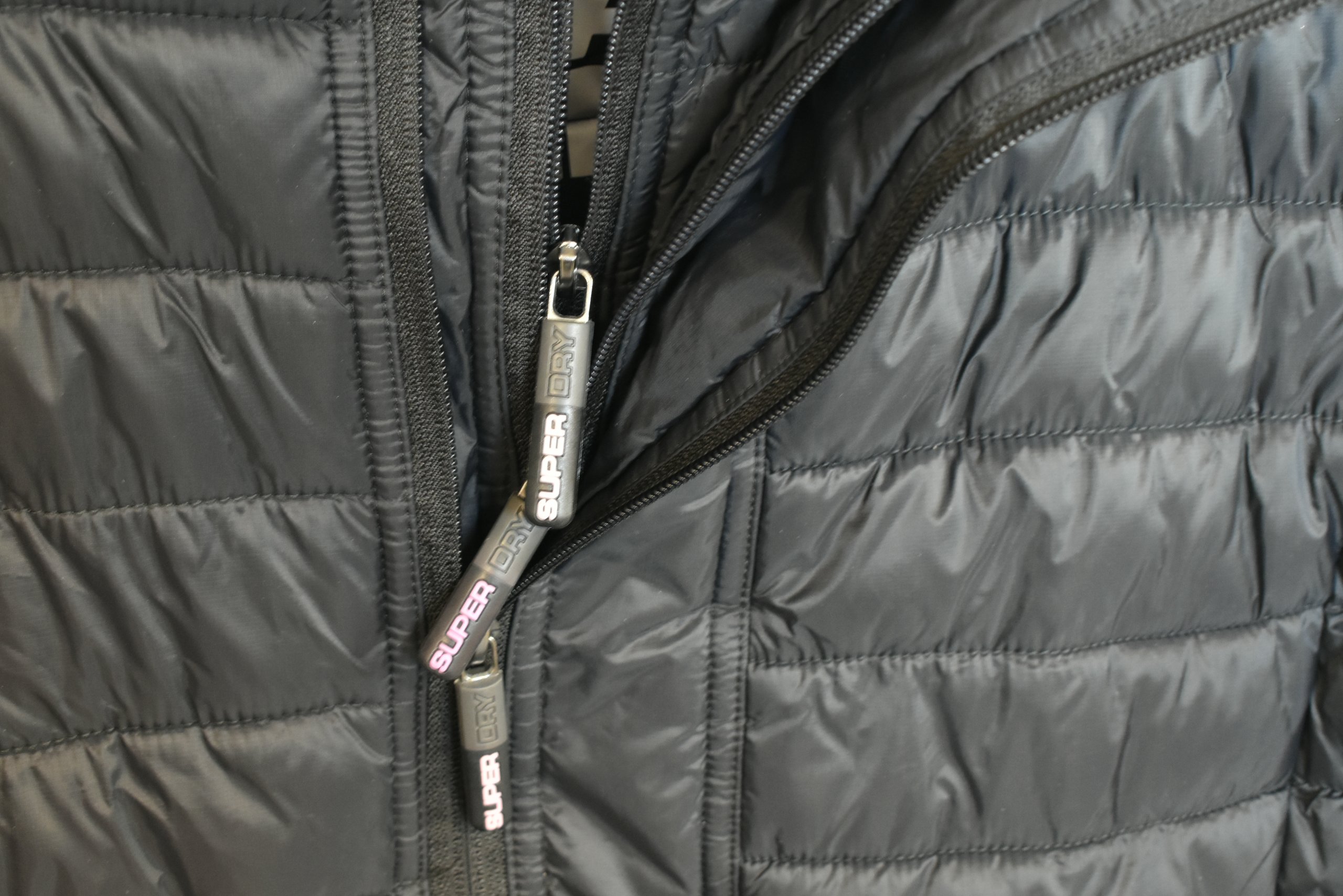 Superdry Black Puffer Jacket Medium Quilted Lightweight Coat image 10