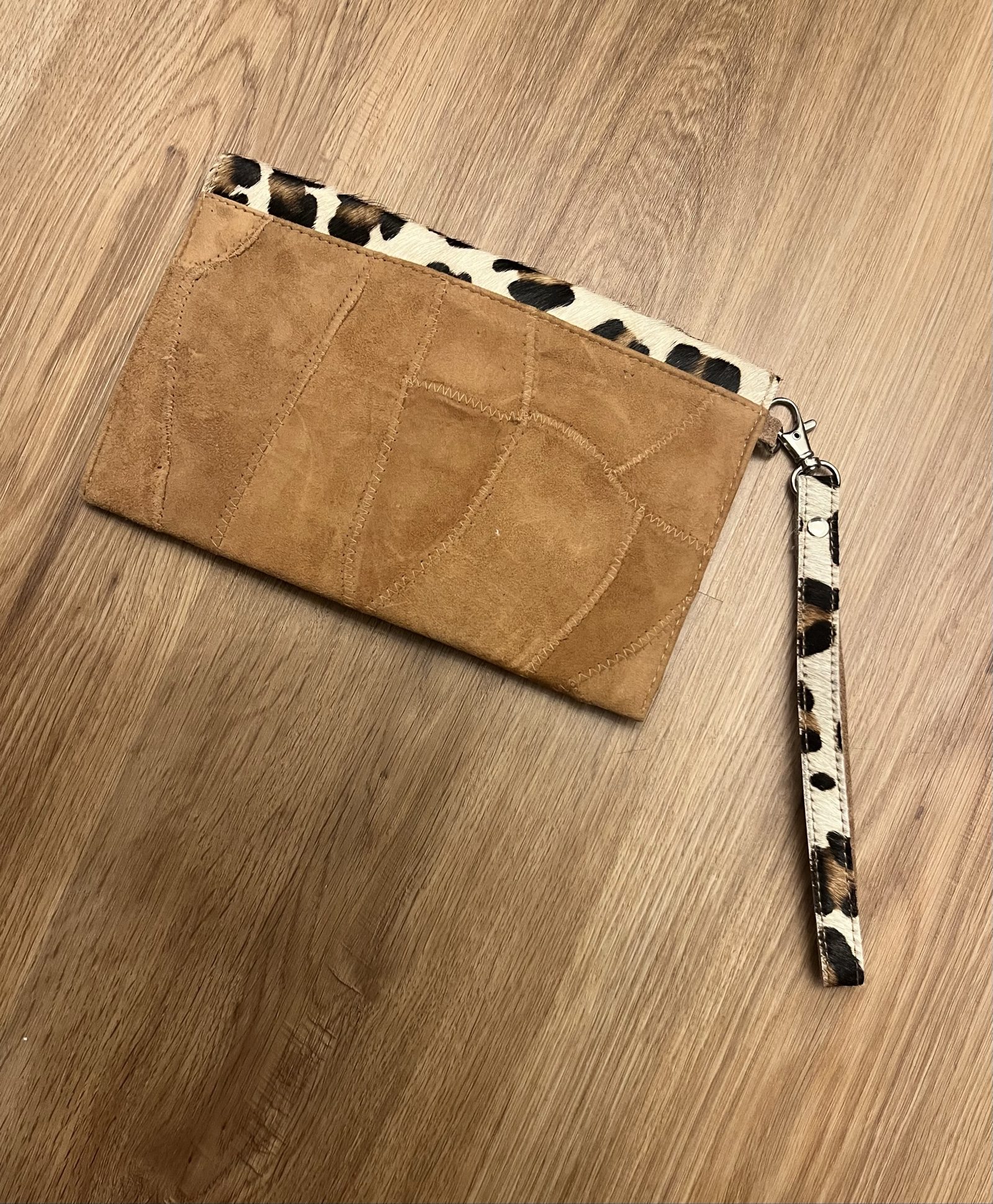 The Royal Standard Multi Leopard Print & Brown Suede Wristlet Clutch image 4