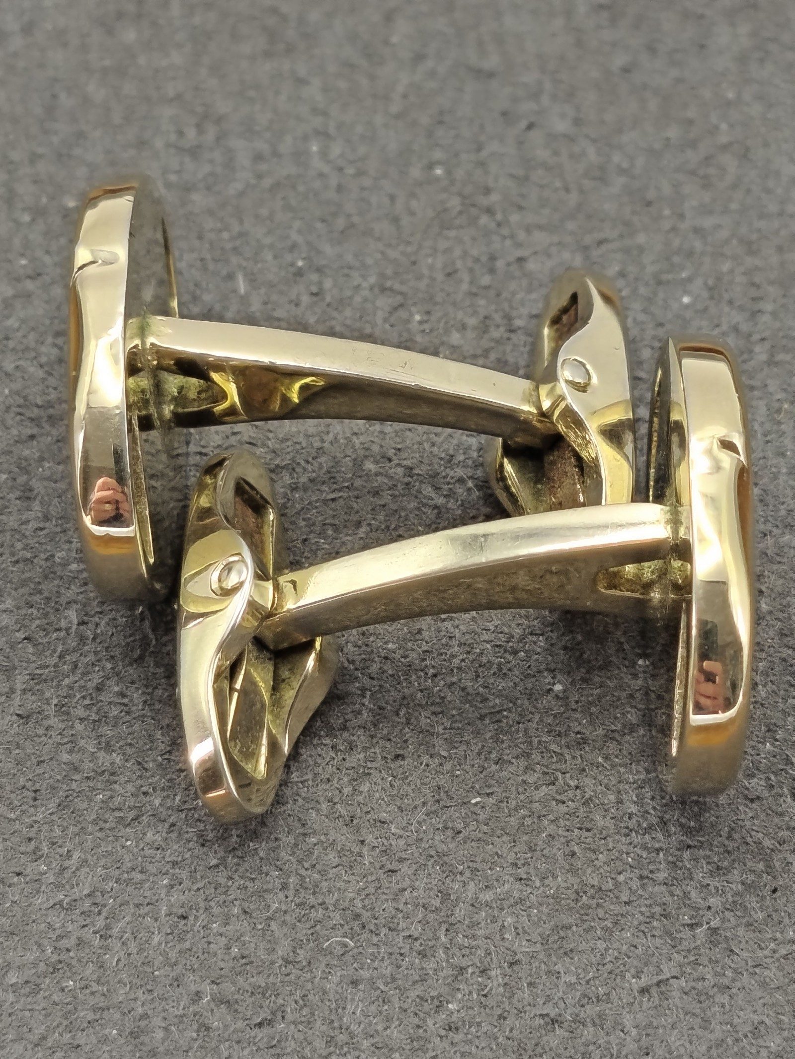 Lancel Gold & Black & Red Logo Oval Cufflinks image 6