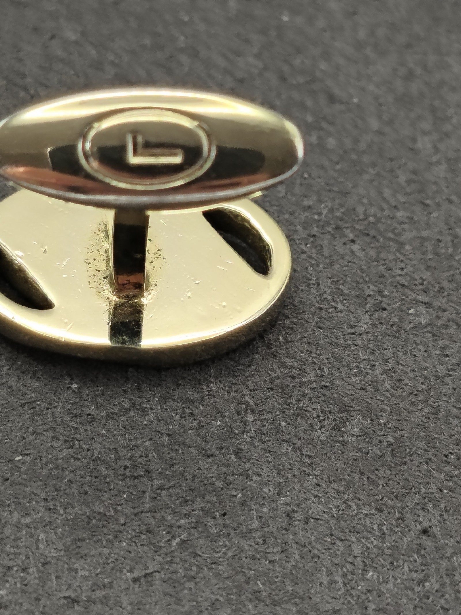 Lancel Gold & Black & Red Logo Oval Cufflinks image 8