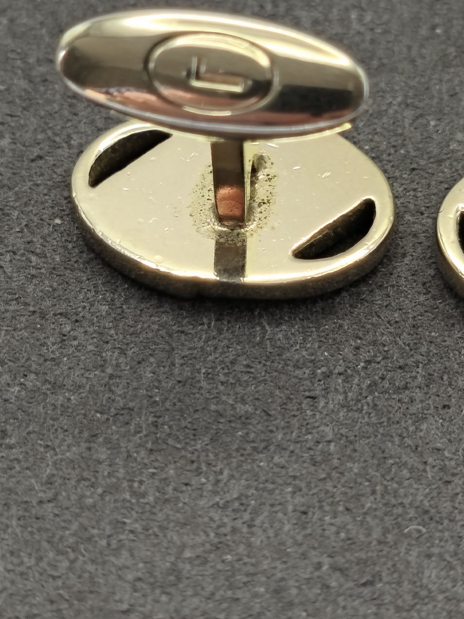 Lancel Gold & Black & Red Logo Oval Cufflinks image 9