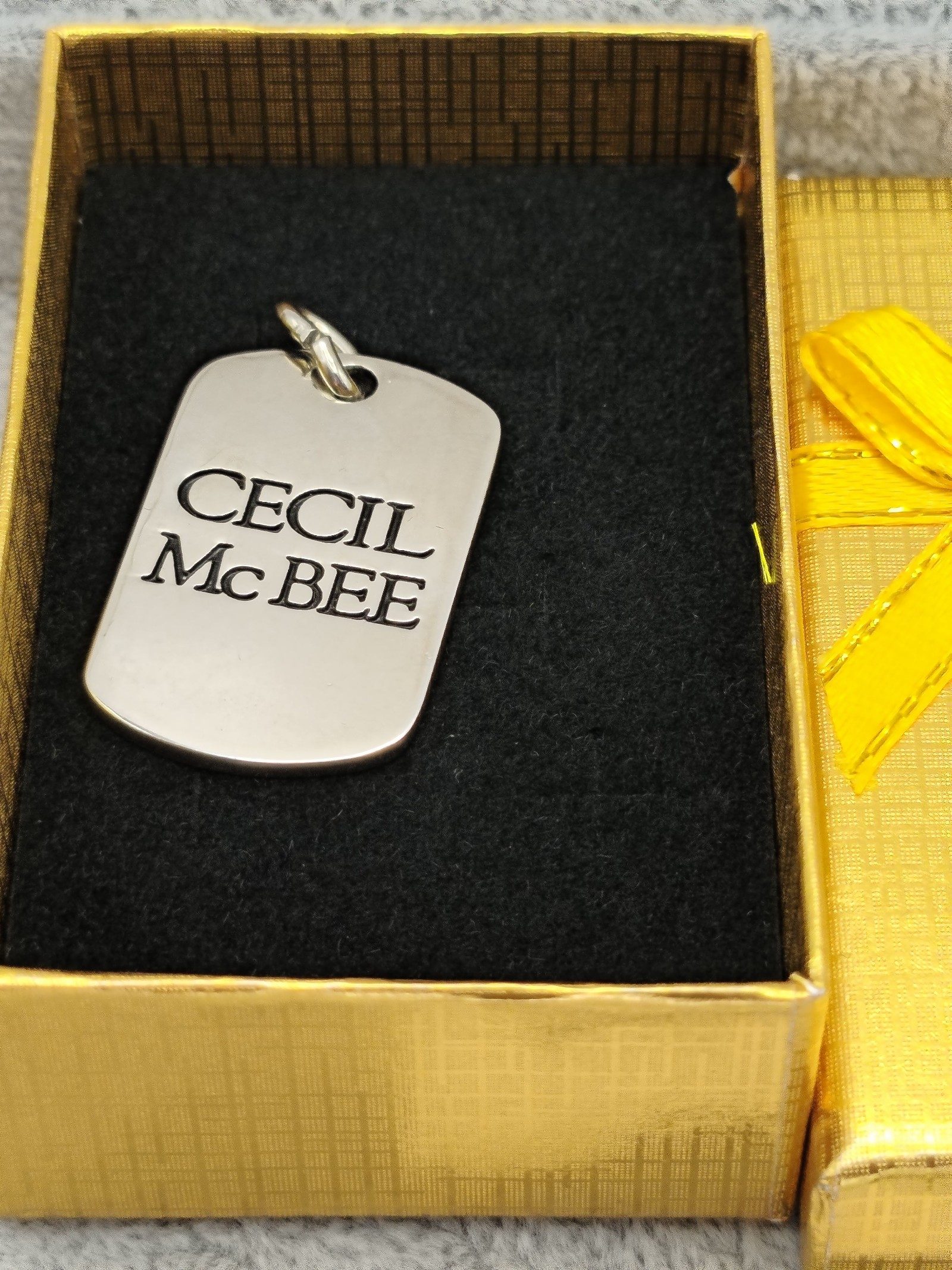Cecil McBee Silver Metal Pendant Charm Keychain image 2