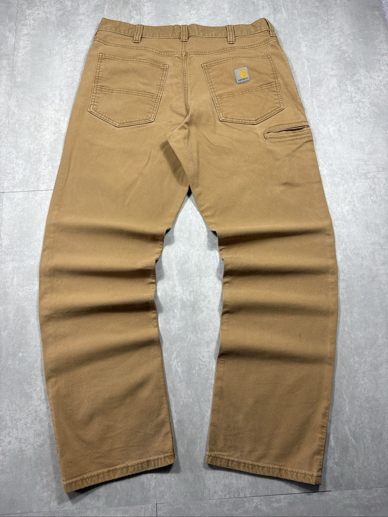 Carhartt Brown Rugged Flex Relaxed Fit Canvas Jeans W34