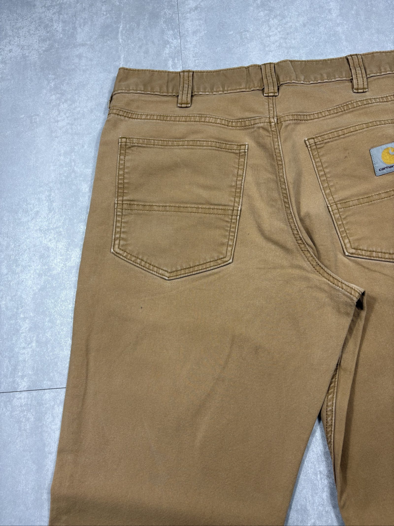 Carhartt Brown Rugged Flex Relaxed Fit Canvas Jeans W34 image 4