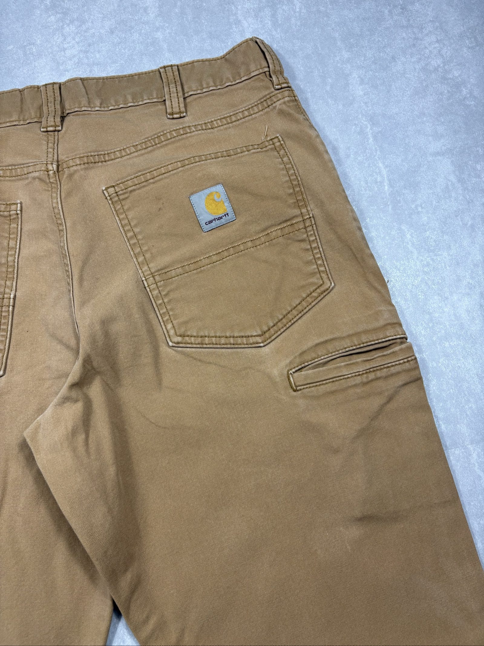 Carhartt Brown Rugged Flex Relaxed Fit Canvas Jeans W34 image 3