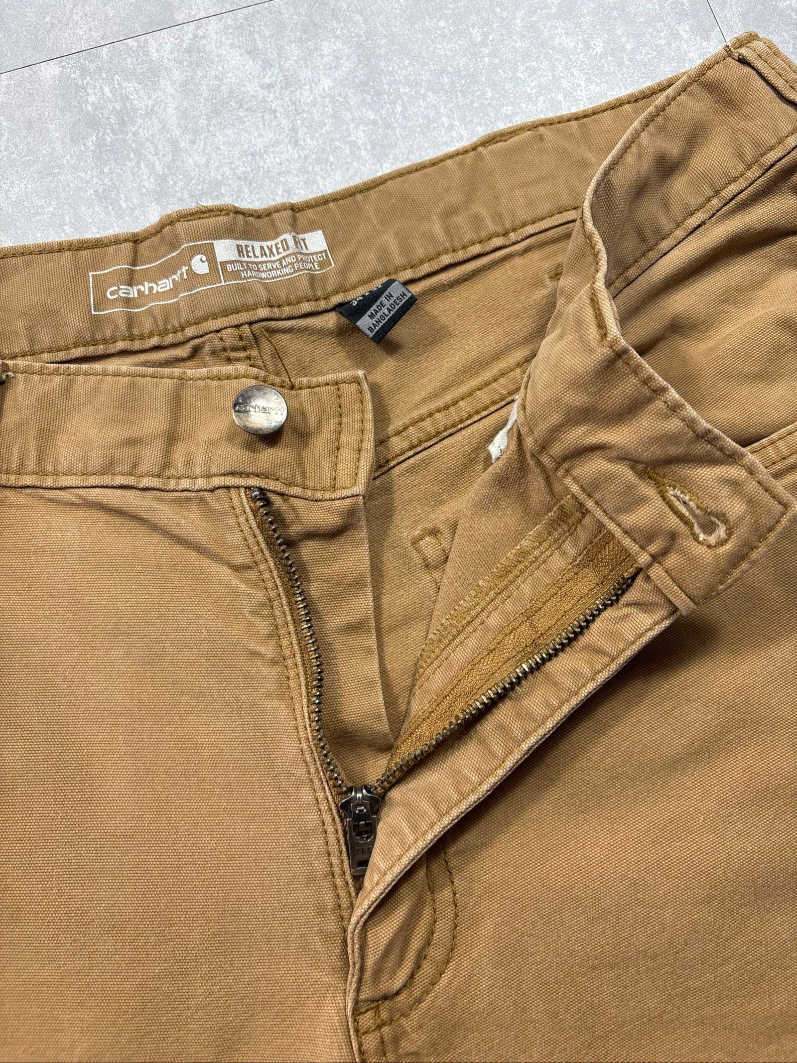 Carhartt Brown Rugged Flex Relaxed Fit Canvas Jeans W34 image 5