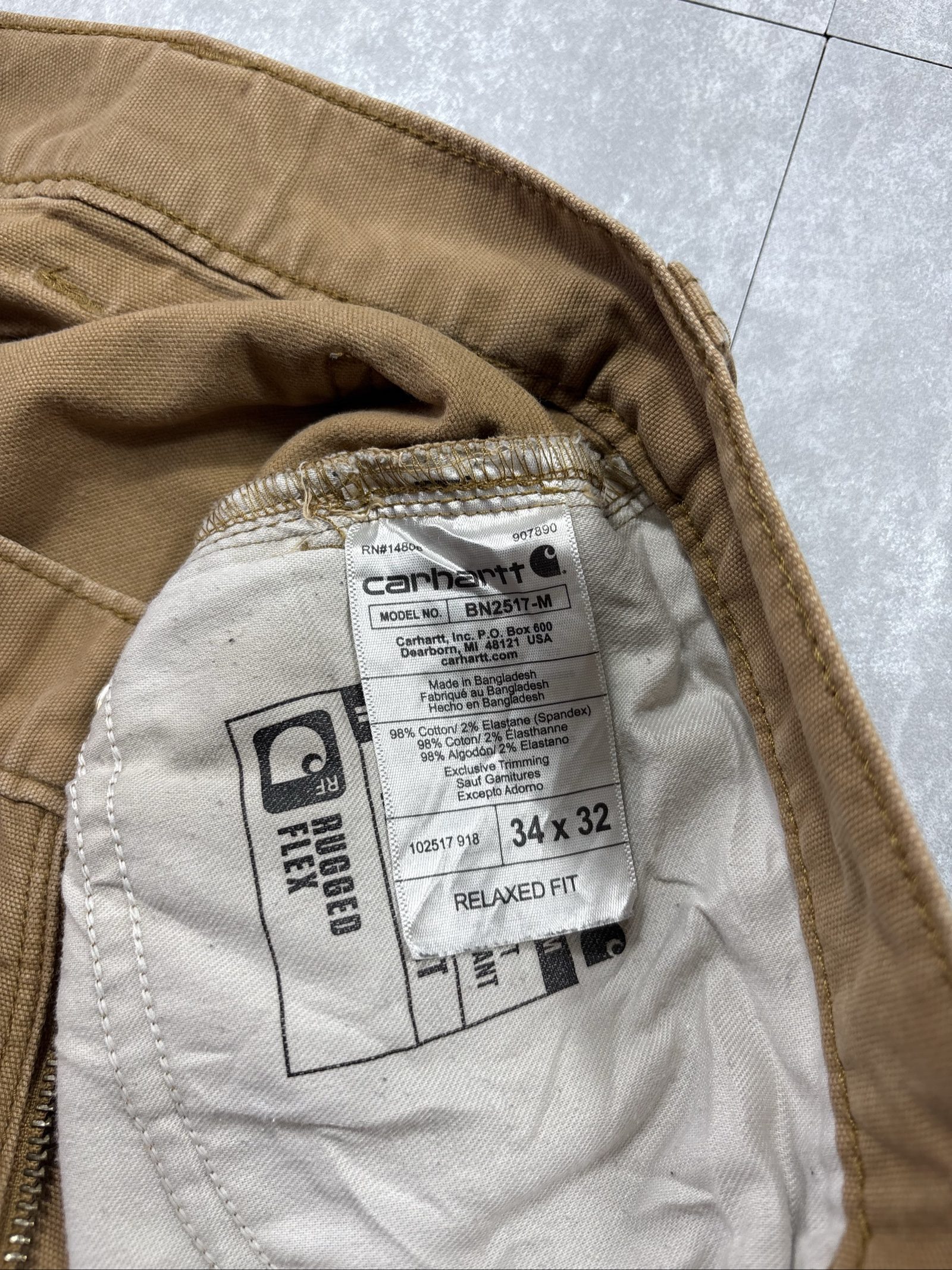 Carhartt Brown Rugged Flex Relaxed Fit Canvas Jeans W34 image 8