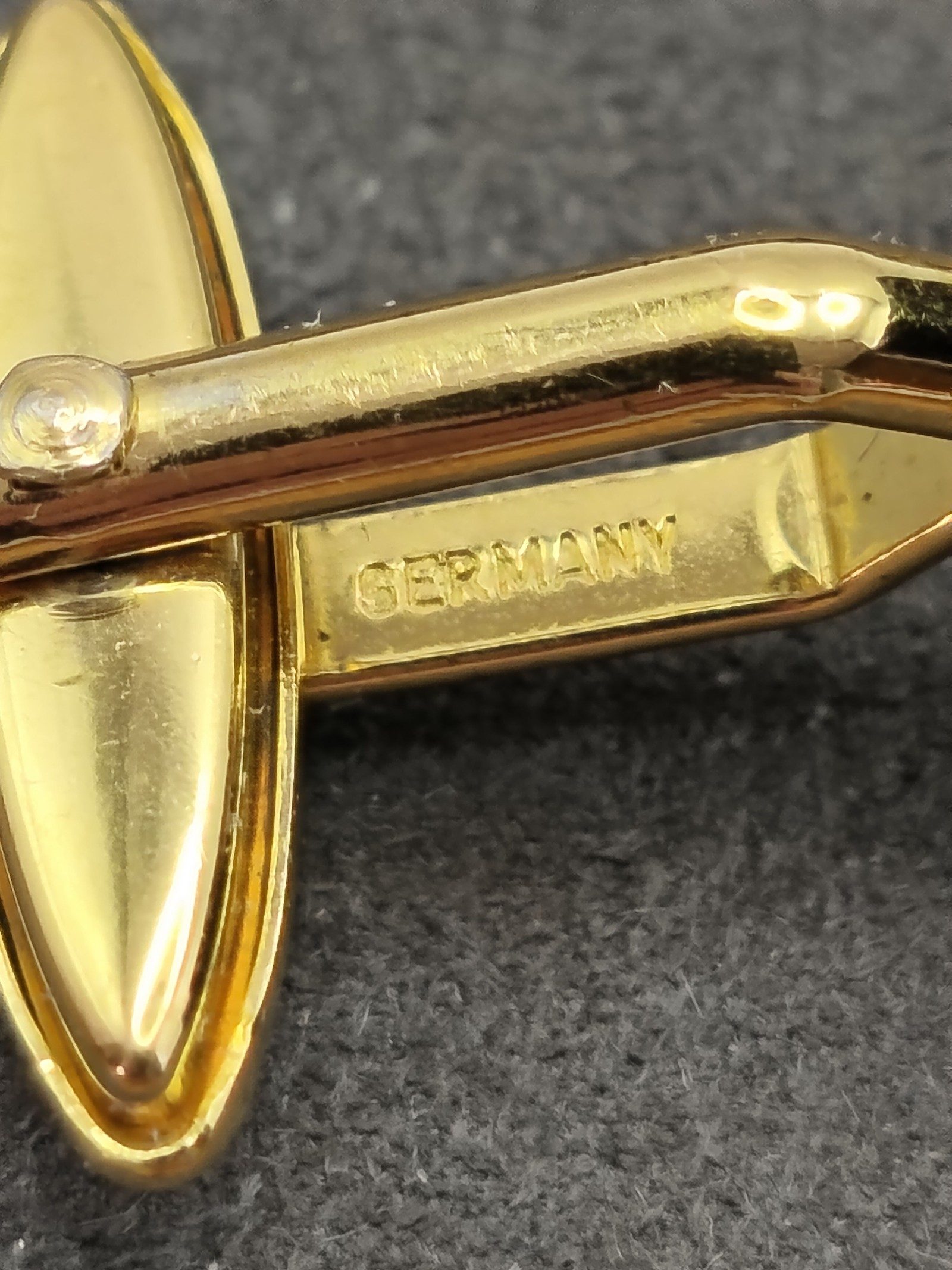 Lanvin Gold Tone & Black Square Red Stone Cufflinks image 9