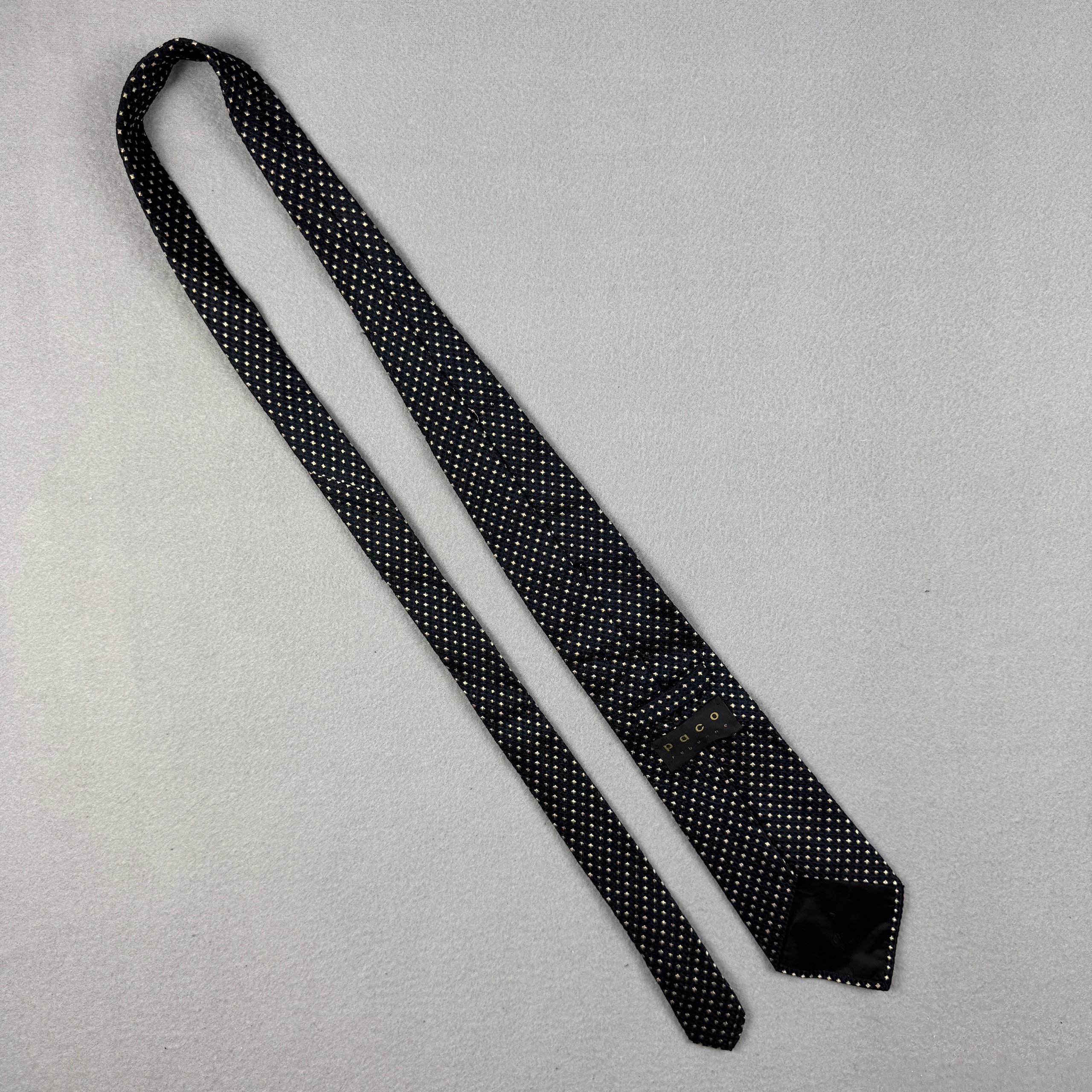 Paco Rabanne Black & White Patterned Silk Tie