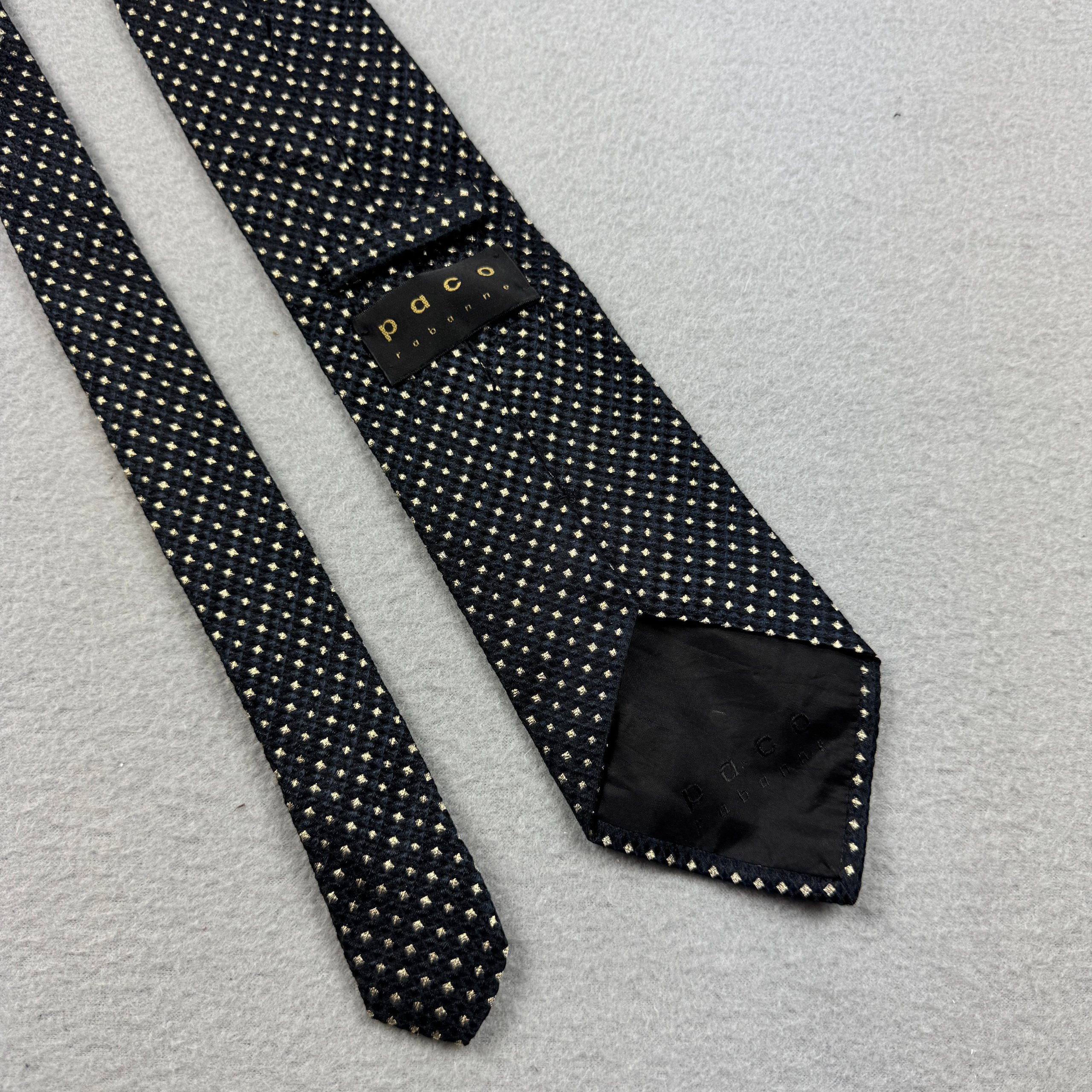 Paco Rabanne Black & White Patterned Silk Tie image 2
