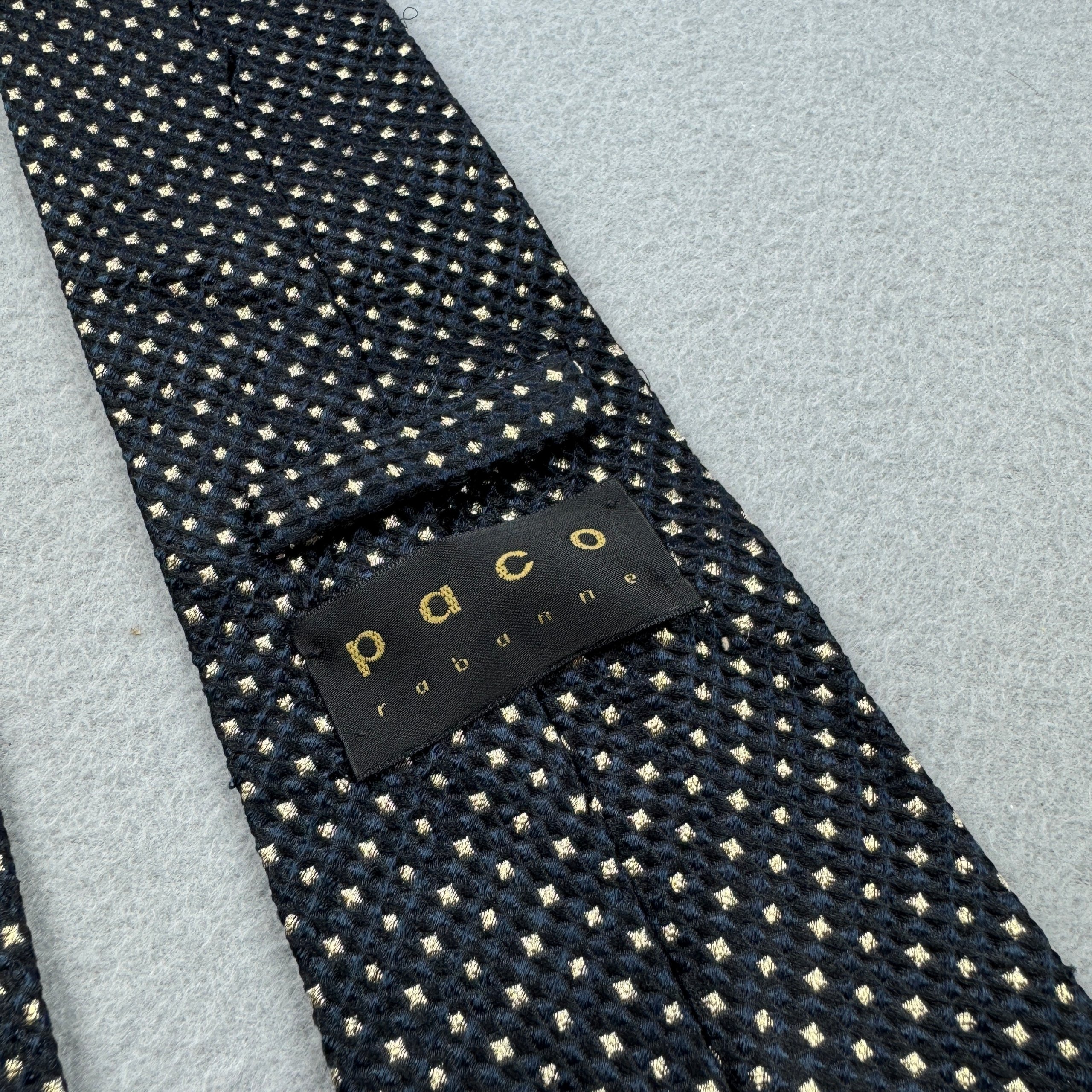 Paco Rabanne Black & White Patterned Silk Tie image 4