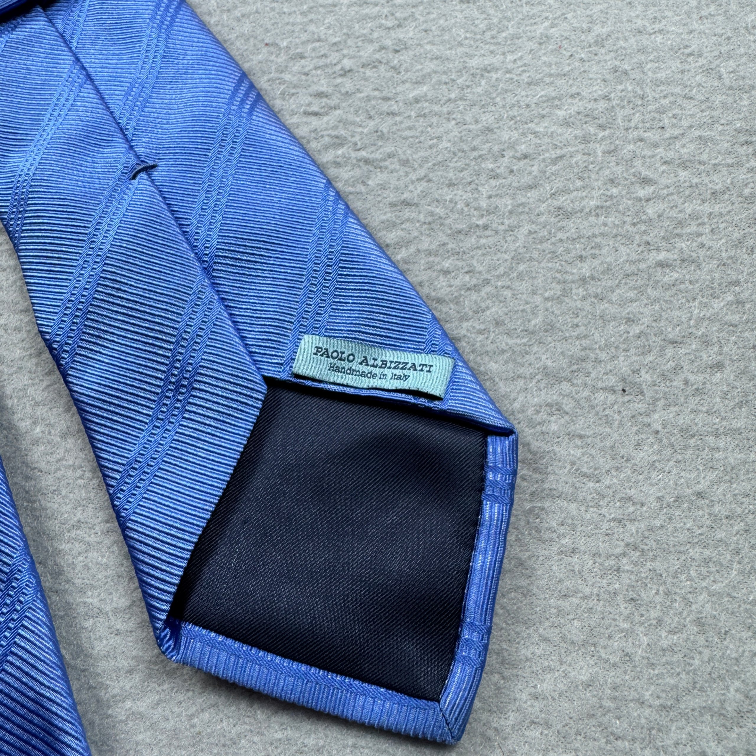 Paolo Albizzati Blue Silk Tie Handmade in Italy image 4