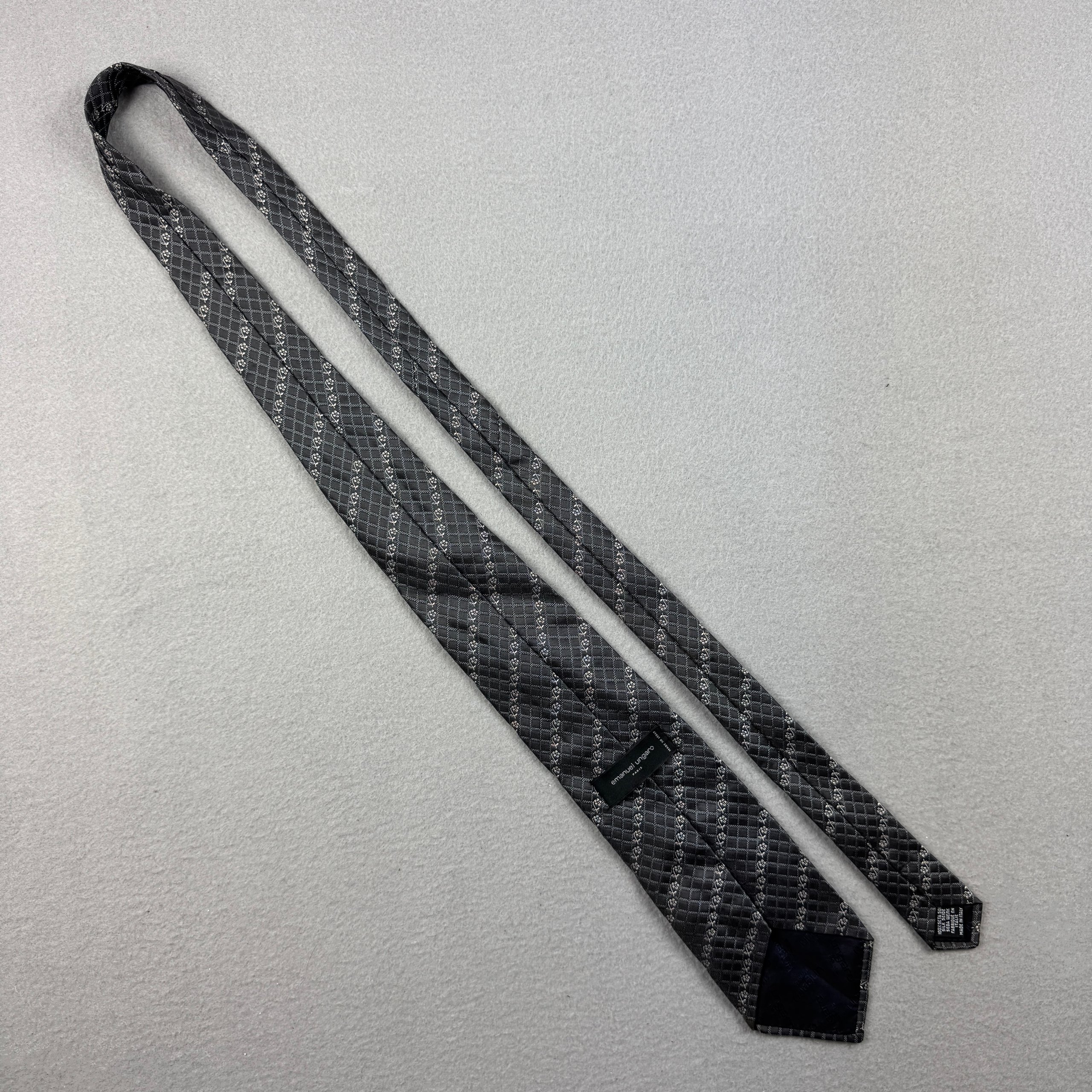 Emanuel Ungaro Grey Patterned Silk Tie One Size image 3