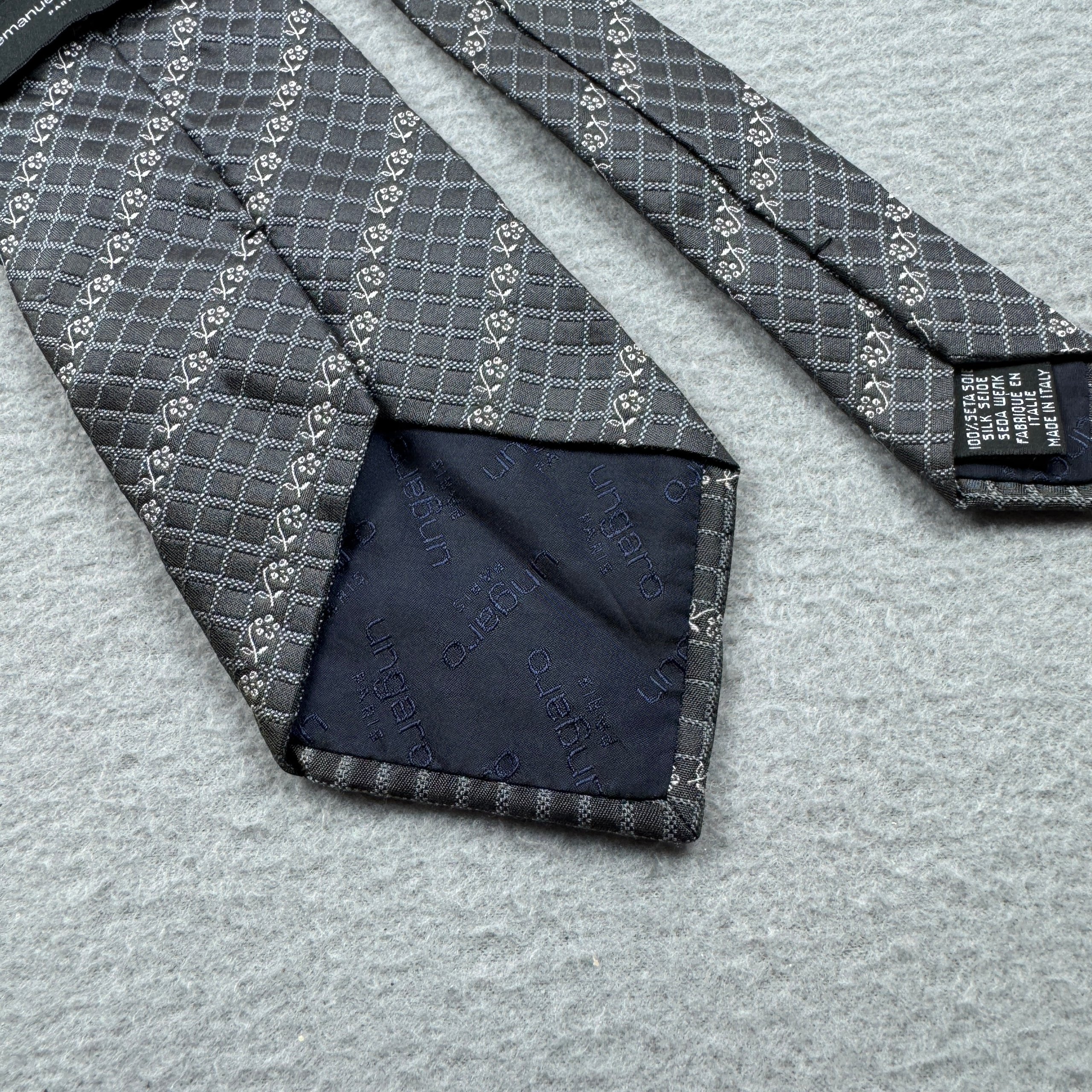 Emanuel Ungaro Grey Patterned Silk Tie One Size image 5