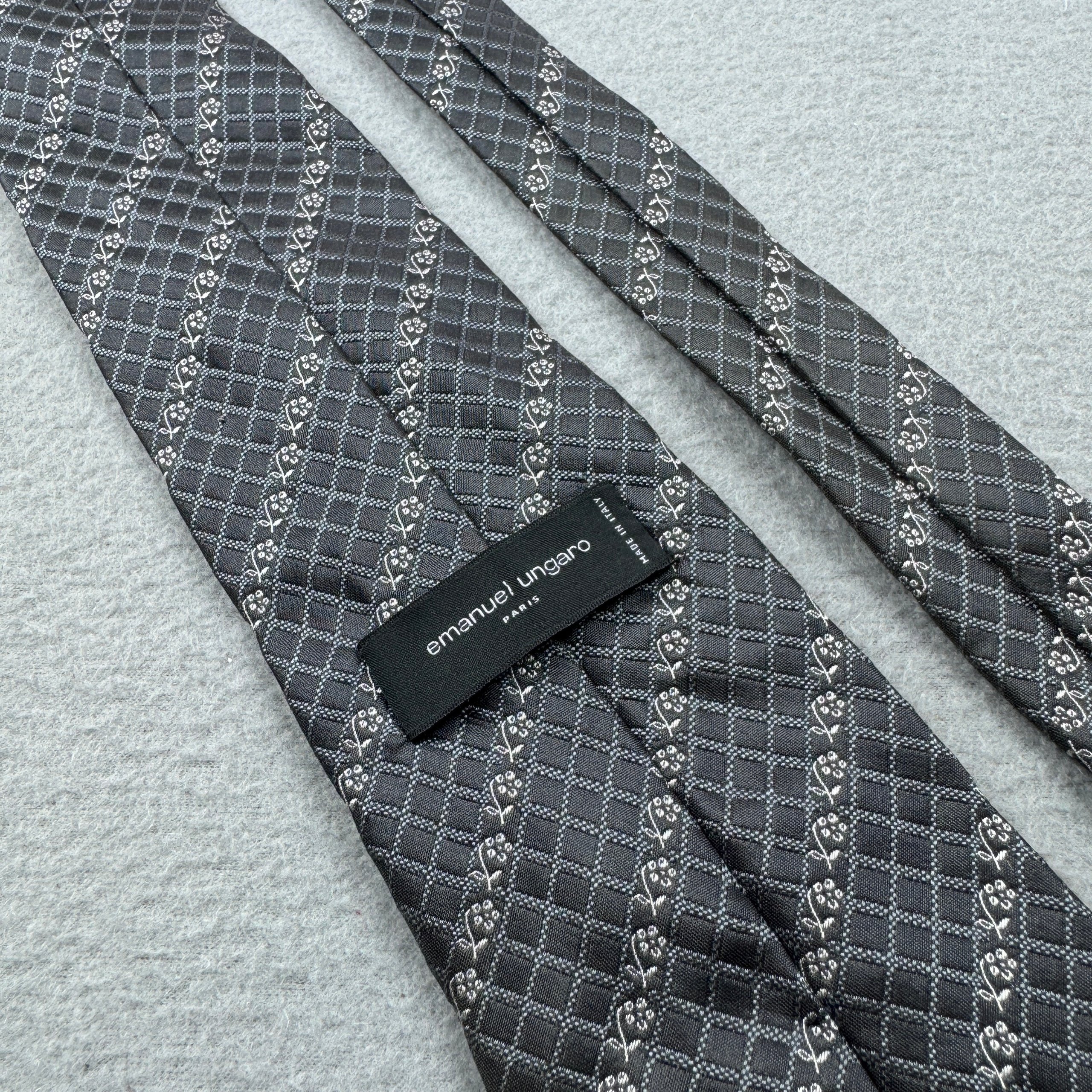 Emanuel Ungaro Grey Patterned Silk Tie One Size image 6
