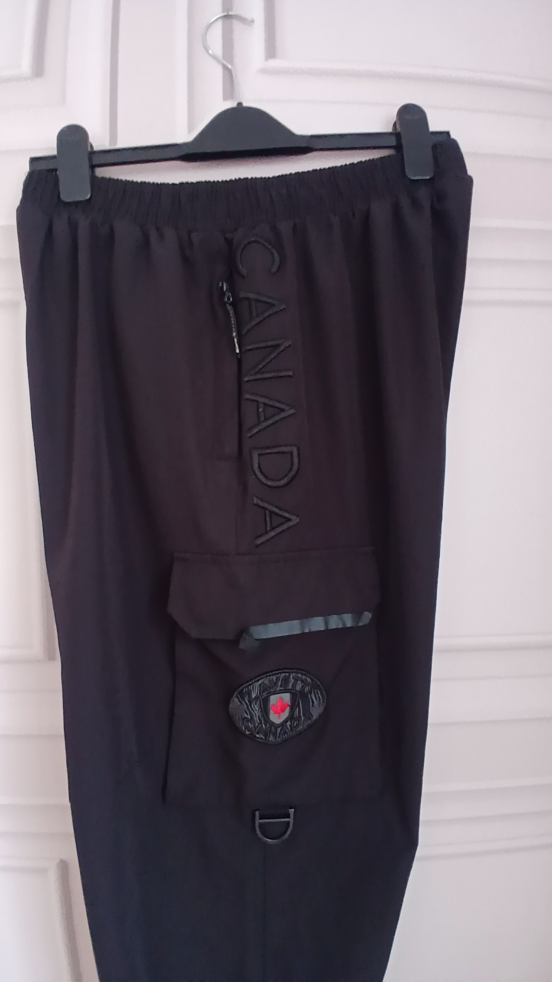 Zavetti Black Cargo Joggers Elastic Waist XL( read for waist size )
