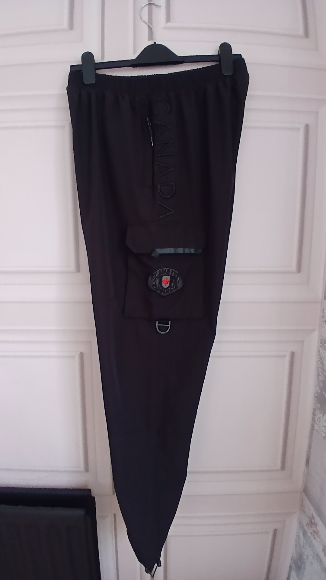 Zavetti Black Cargo Joggers Elastic Waist XL( read for waist size ) image 2