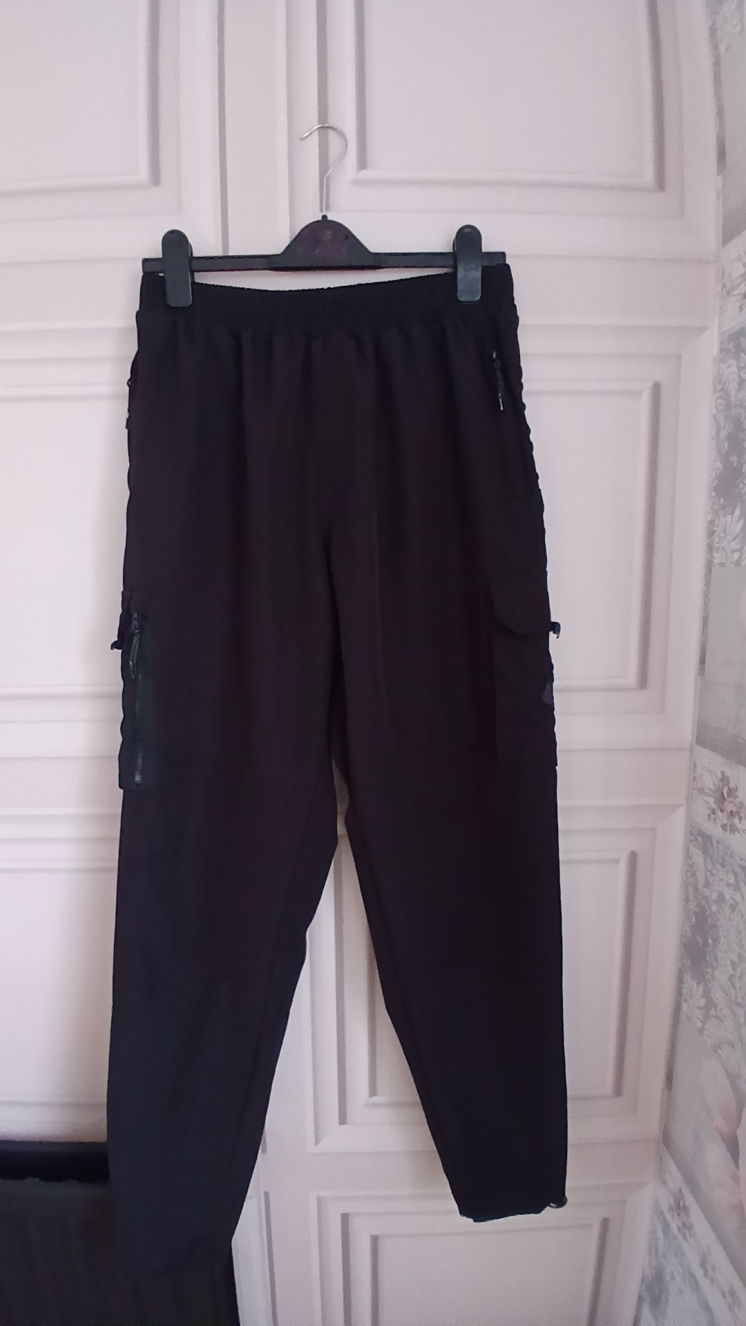 Zavetti Black Cargo Joggers Elastic Waist XL( read for waist size ) image 3