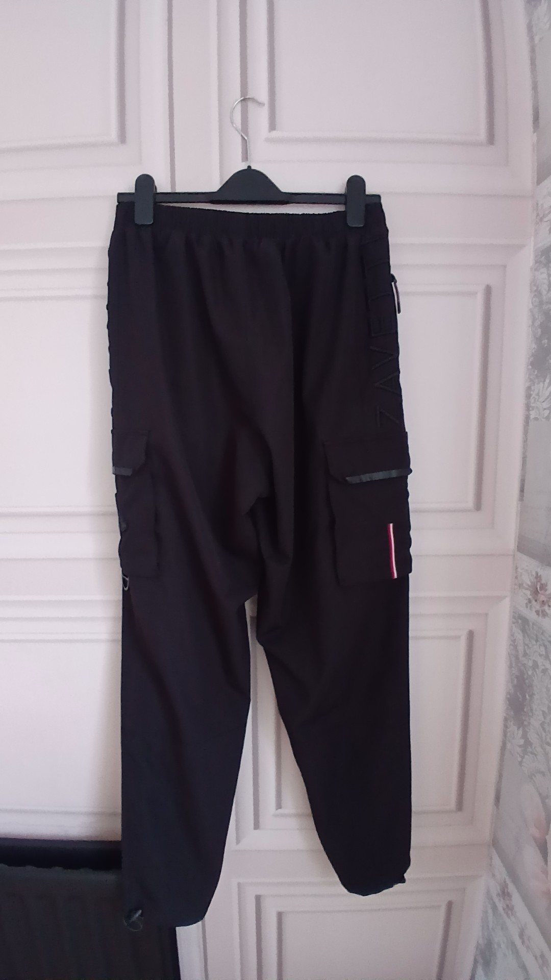 Zavetti Black Cargo Joggers Elastic Waist XL( read for waist size ) image 4