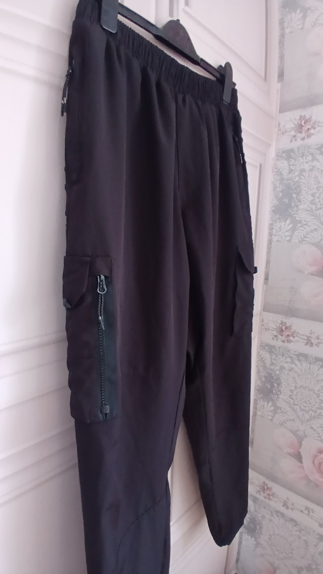 Zavetti Black Cargo Joggers Elastic Waist XL( read for waist size ) image 5