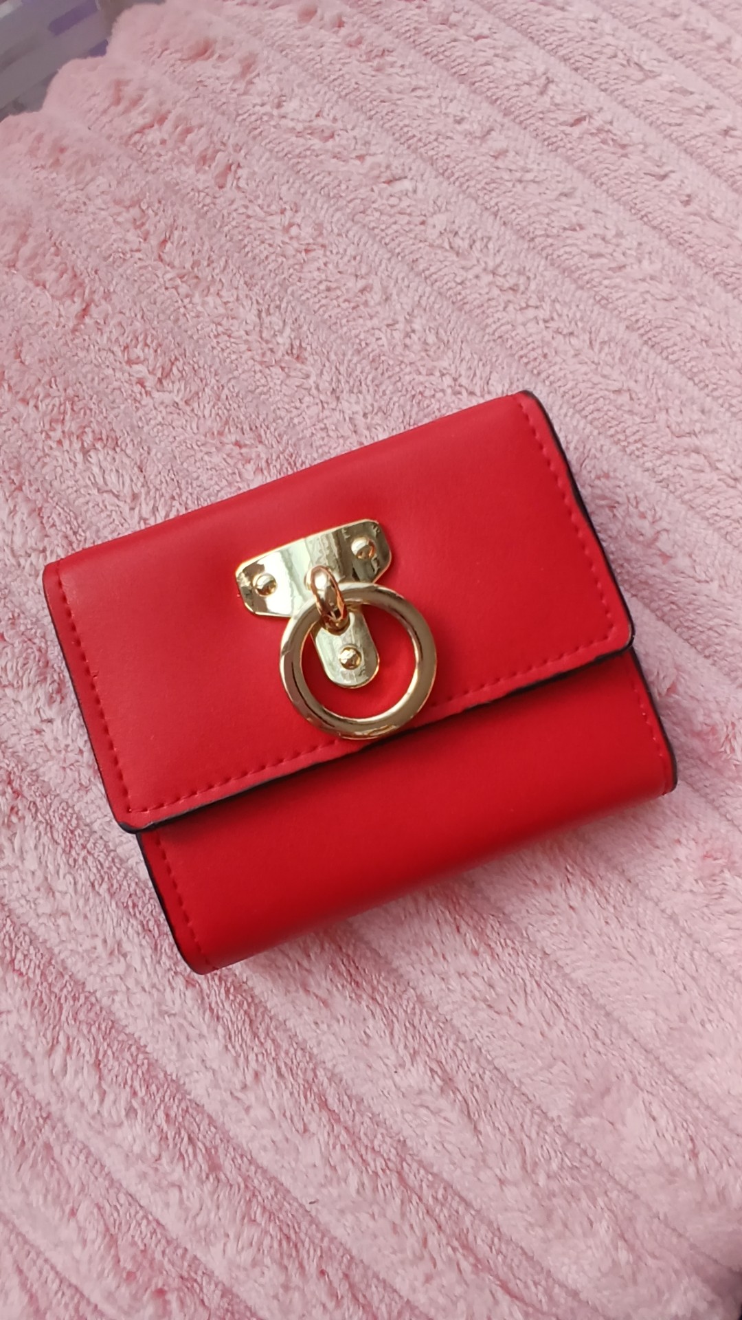 Red Gold Ring Detail Women's Purse Wallet