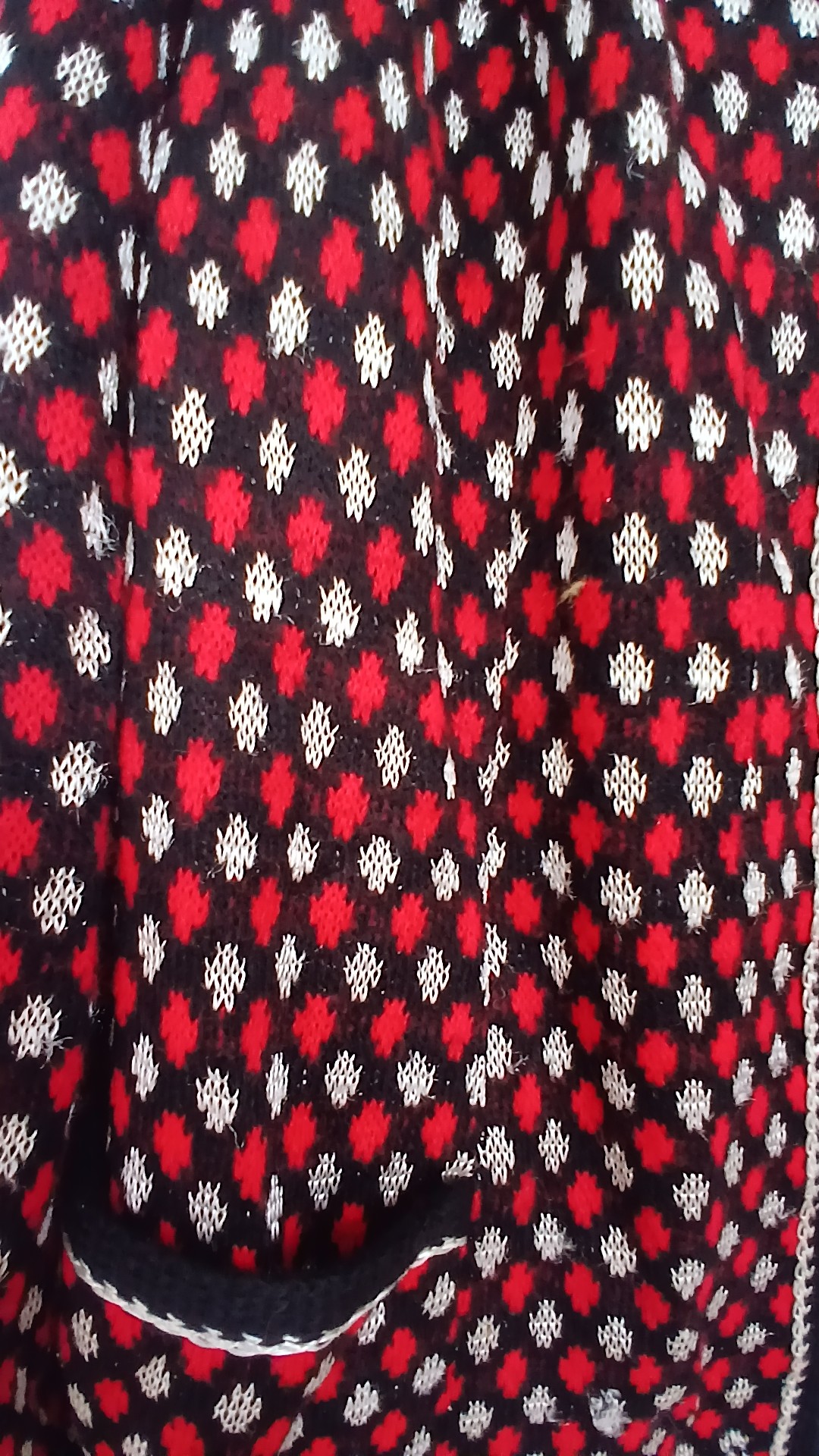 Marti Gutmacher Vintage Red & White Patterned Knitted Petite Jacket/ cardigan UK 14 image 3