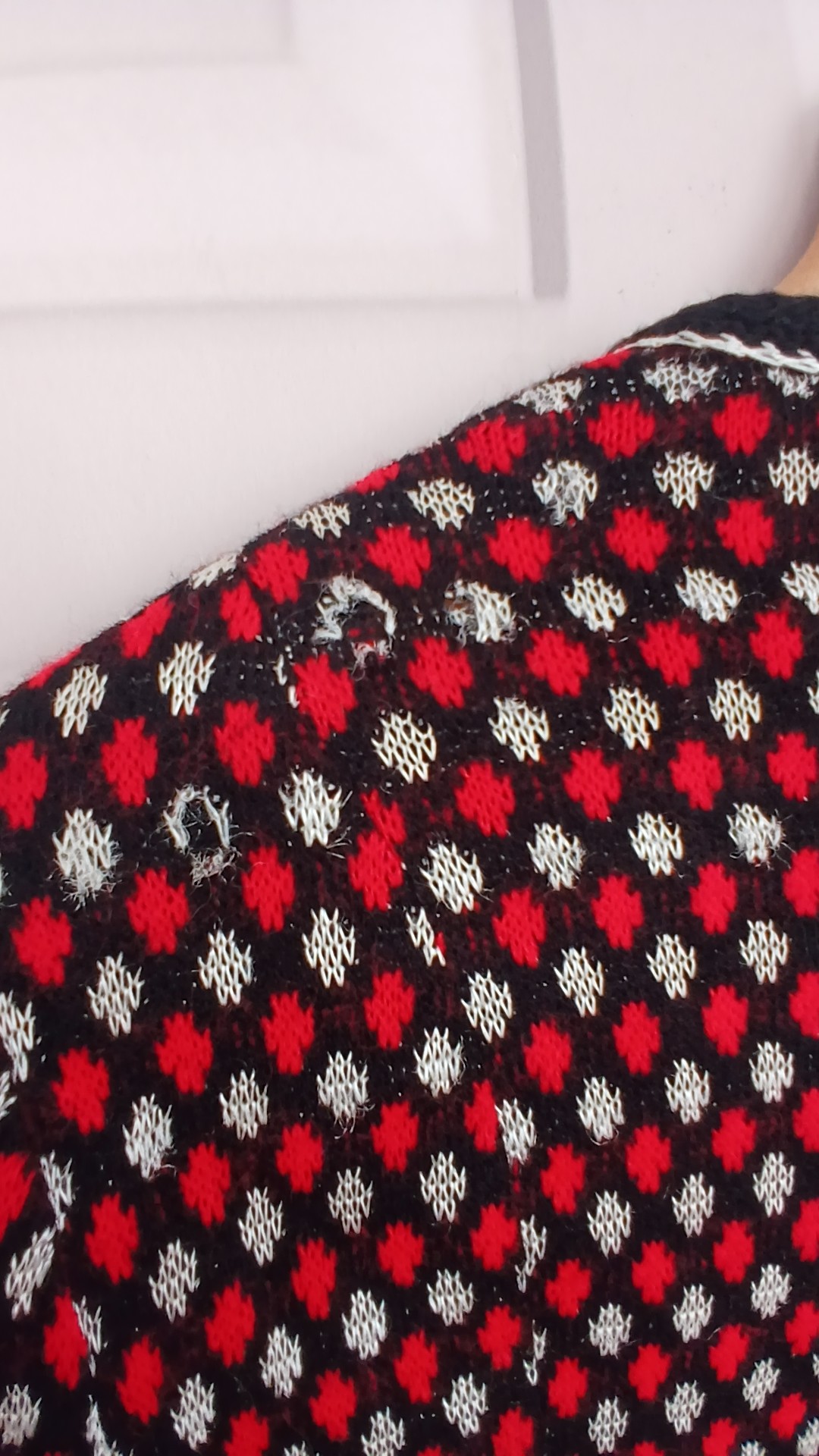 Marti Gutmacher Vintage Red & White Patterned Knitted Petite Jacket/ cardigan UK 14 image 6