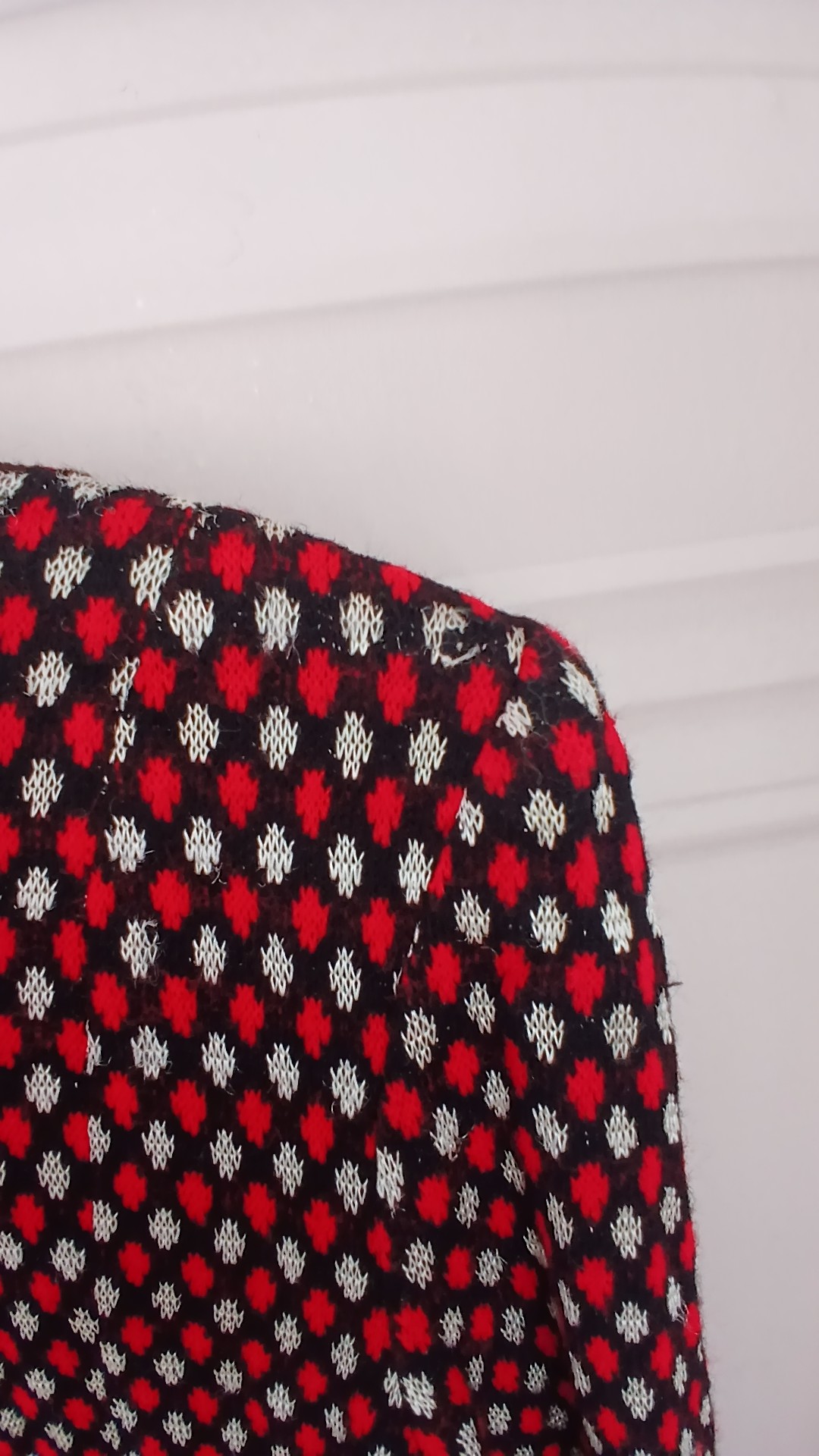 Marti Gutmacher Vintage Red & White Patterned Knitted Petite Jacket/ cardigan UK 14 image 7