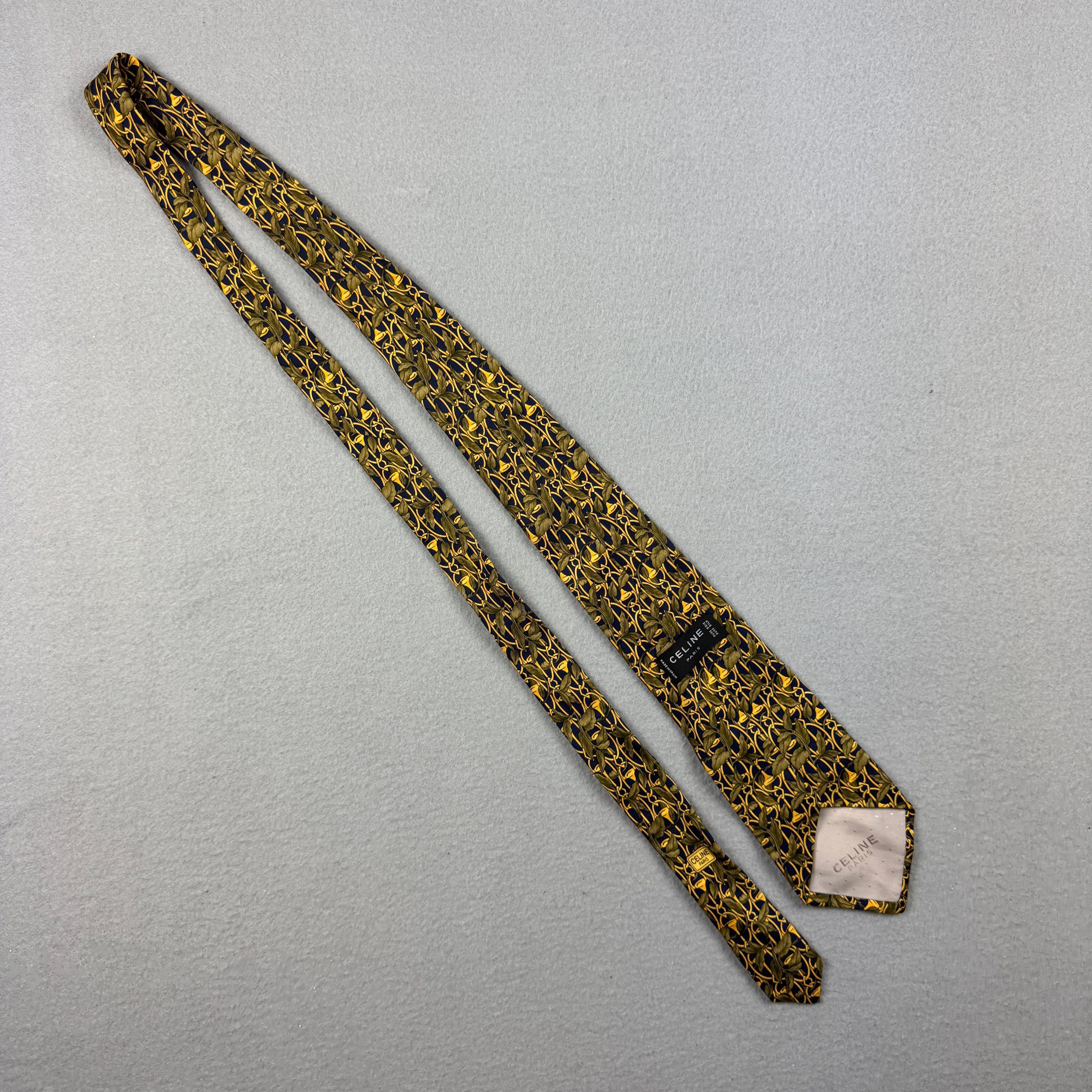 Celine Paris Yellow Floral Silk Tie image 2