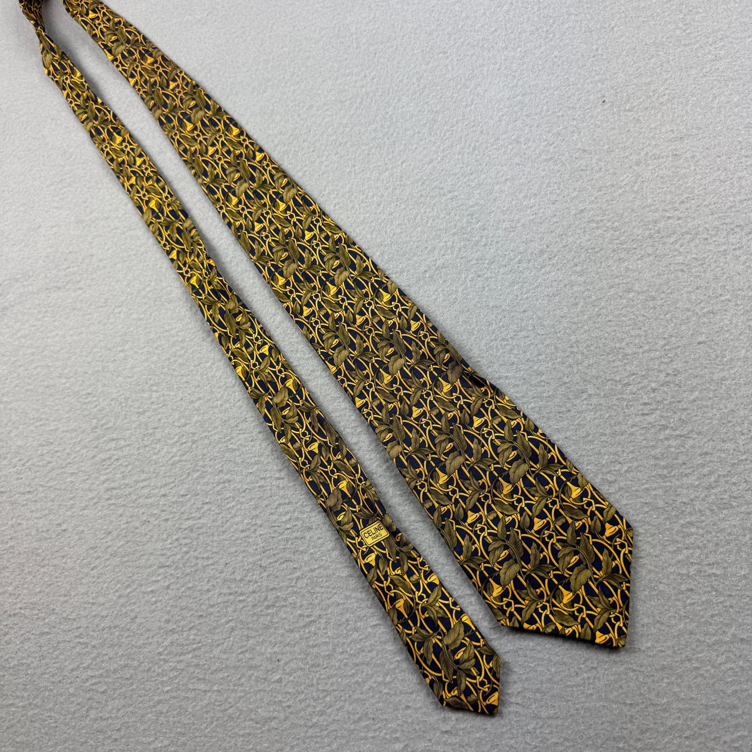 Celine Paris Yellow Floral Silk Tie image 3