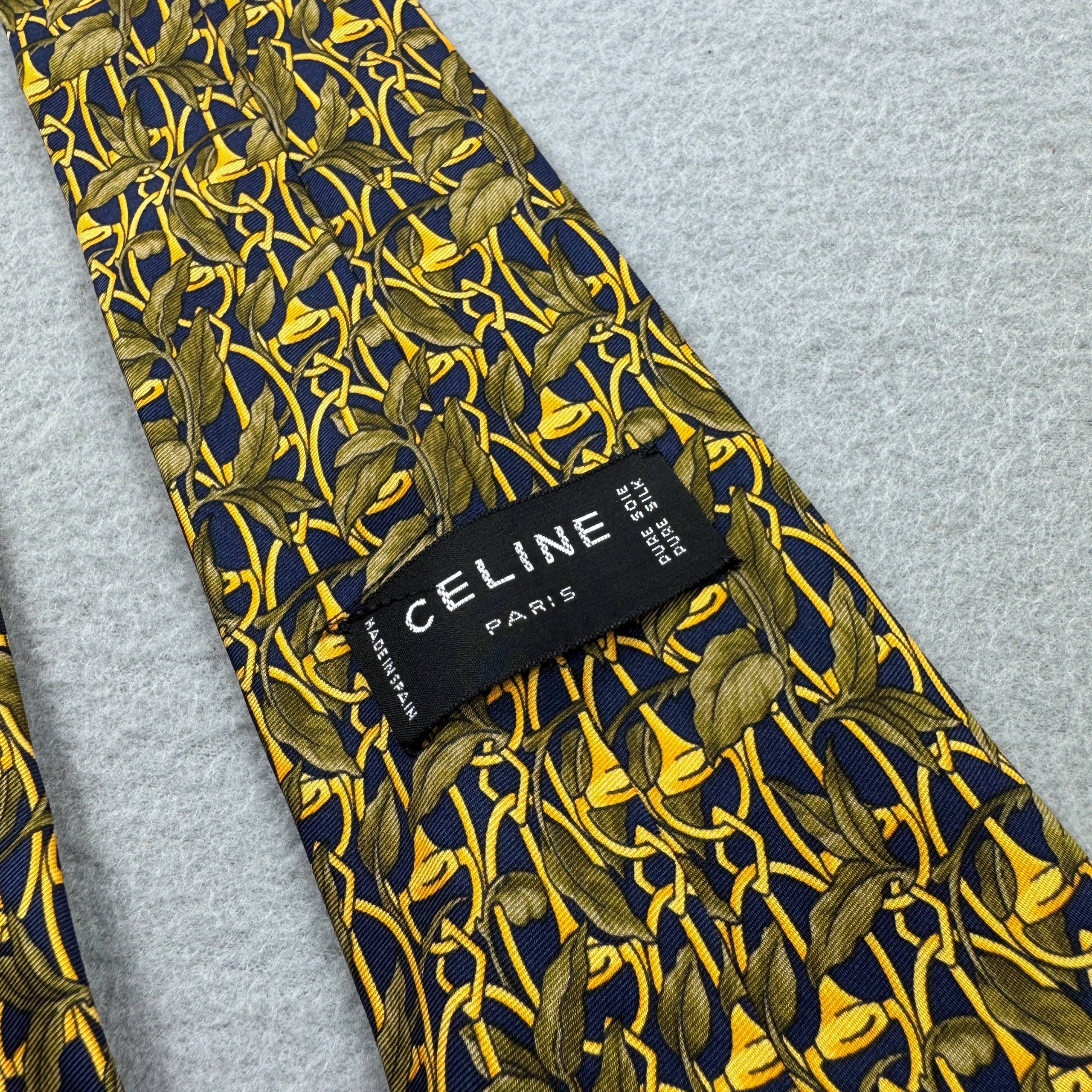 Celine Paris Yellow Floral Silk Tie image 5
