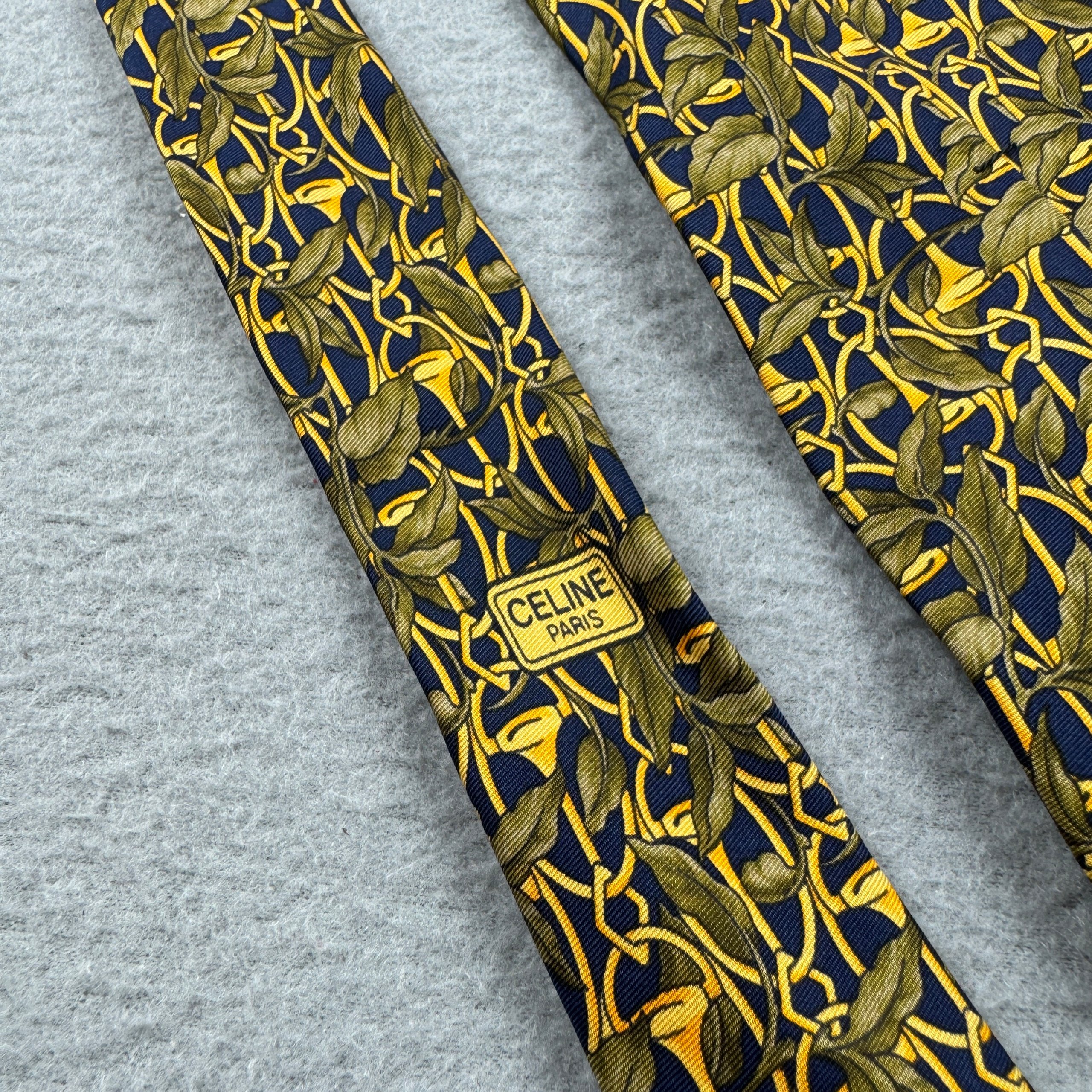 Celine Paris Yellow Floral Silk Tie image 6