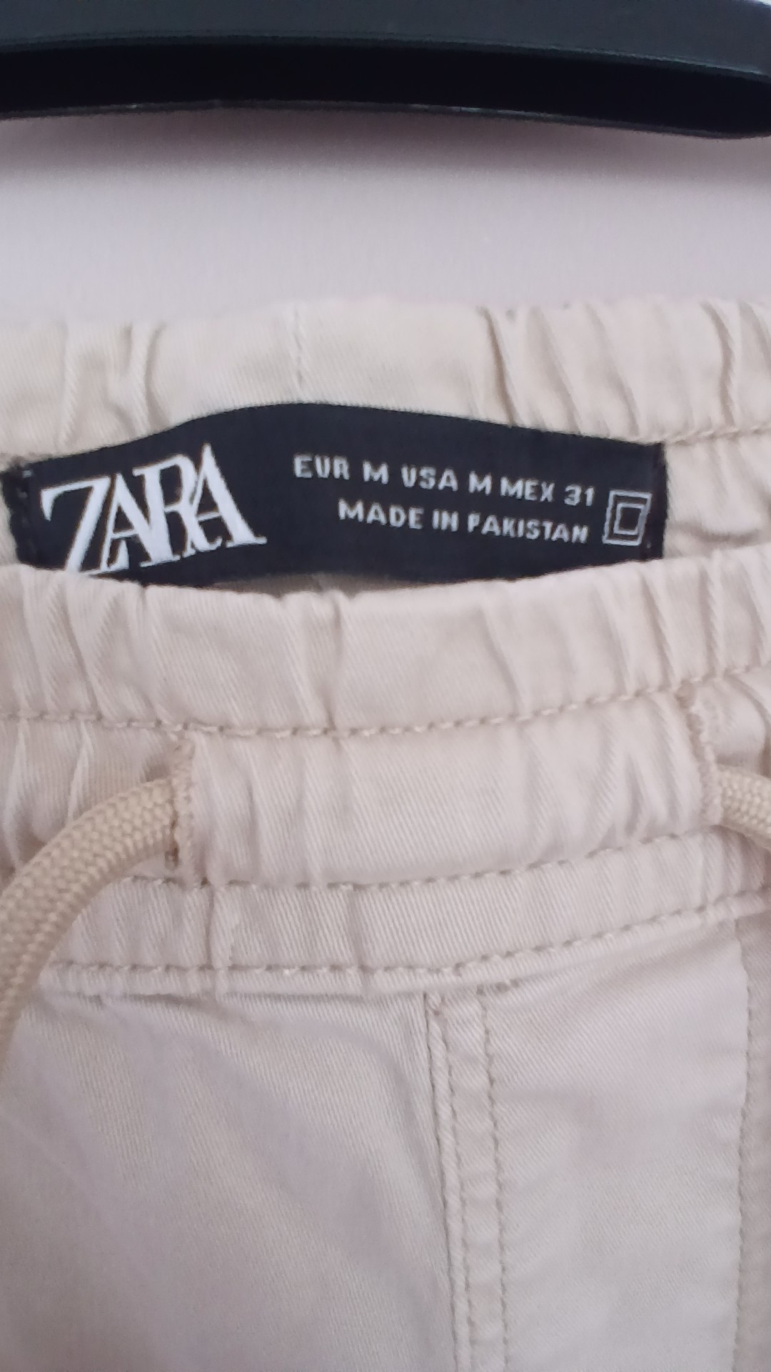 Zara Cream Casual Cotton Casual Trouser Eur Medium image 2