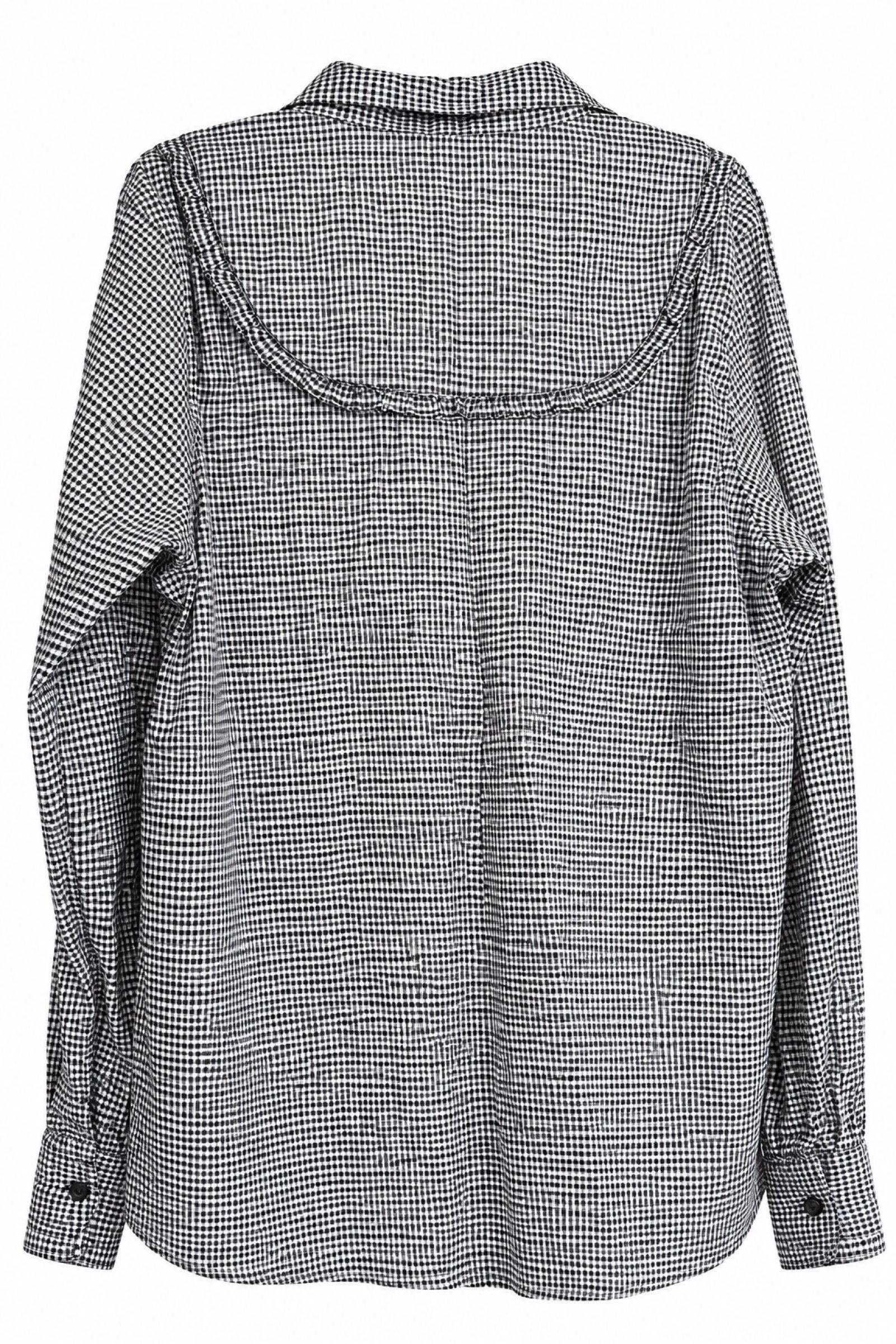 Brave Soul Gingham Check Ruffle Blouse – Long Sleeve Size L image 5