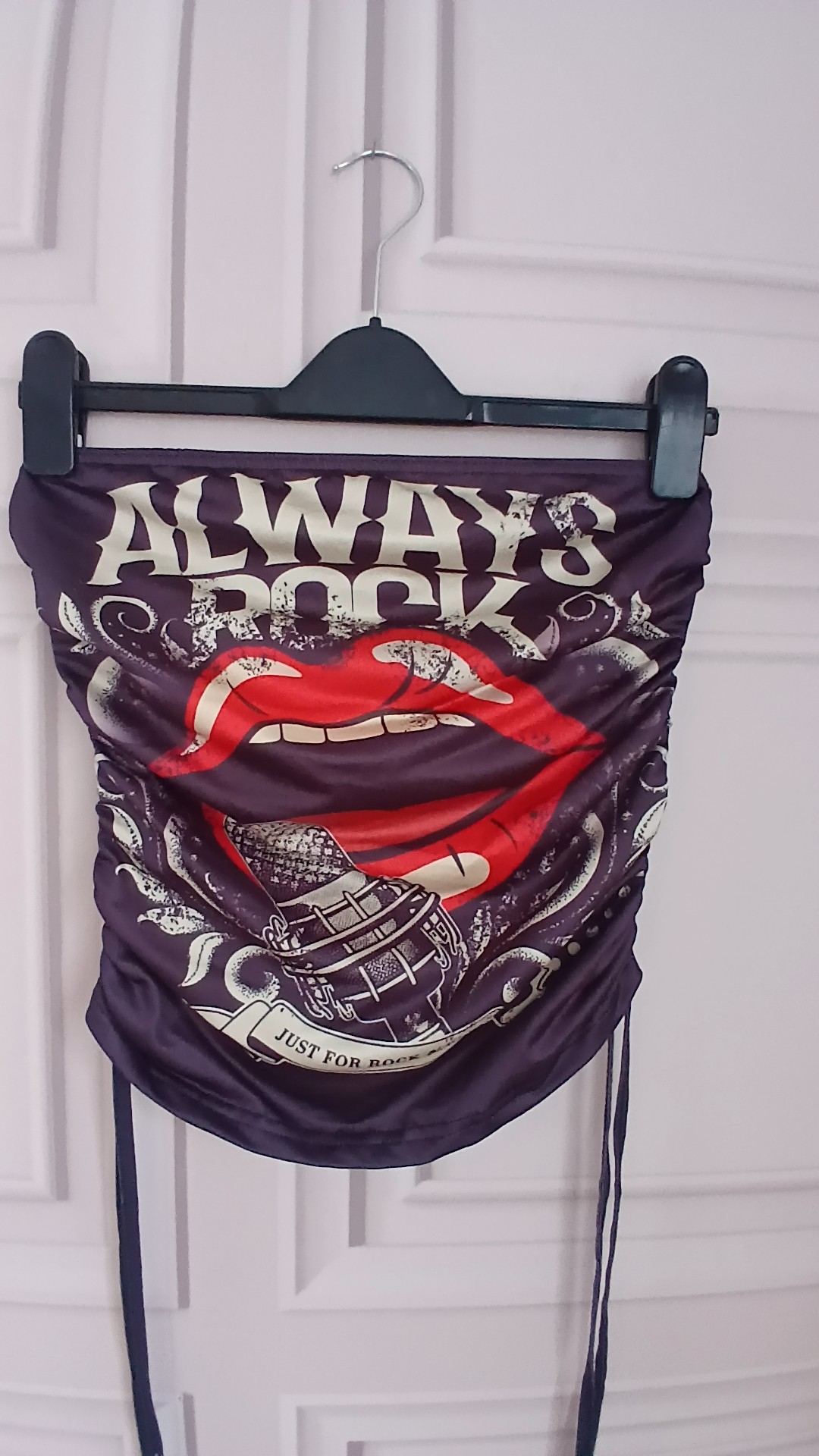 Rock & Roll Graphic Boob tube Sleeveless Top Small