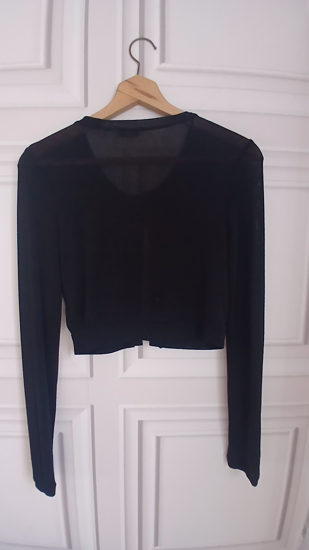 New Look Black Floral Embroidered 3D Crop Cardigan Size 10 image 6