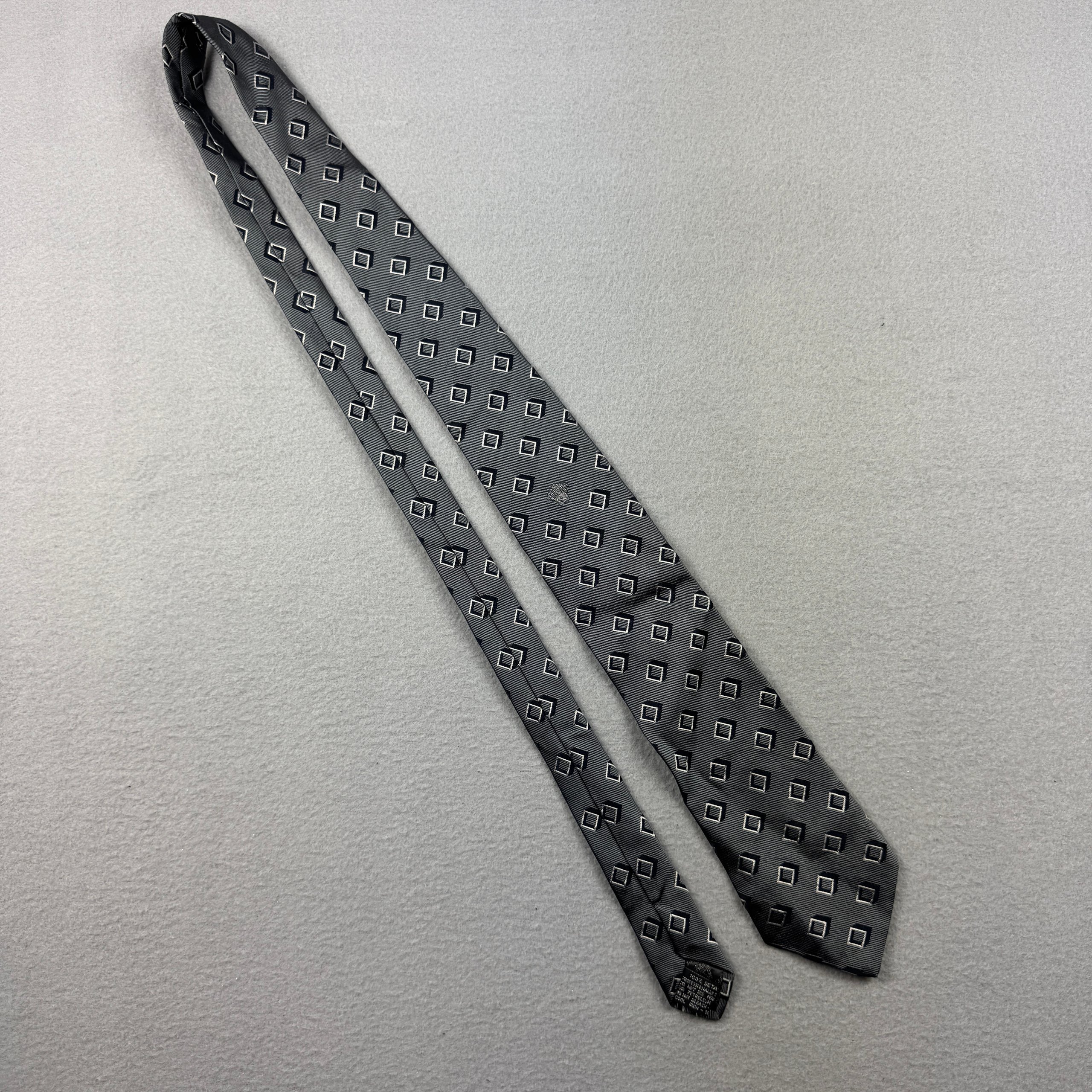 Gianni Versace Grey Silk Tie One Size Geometric Pattern image 4