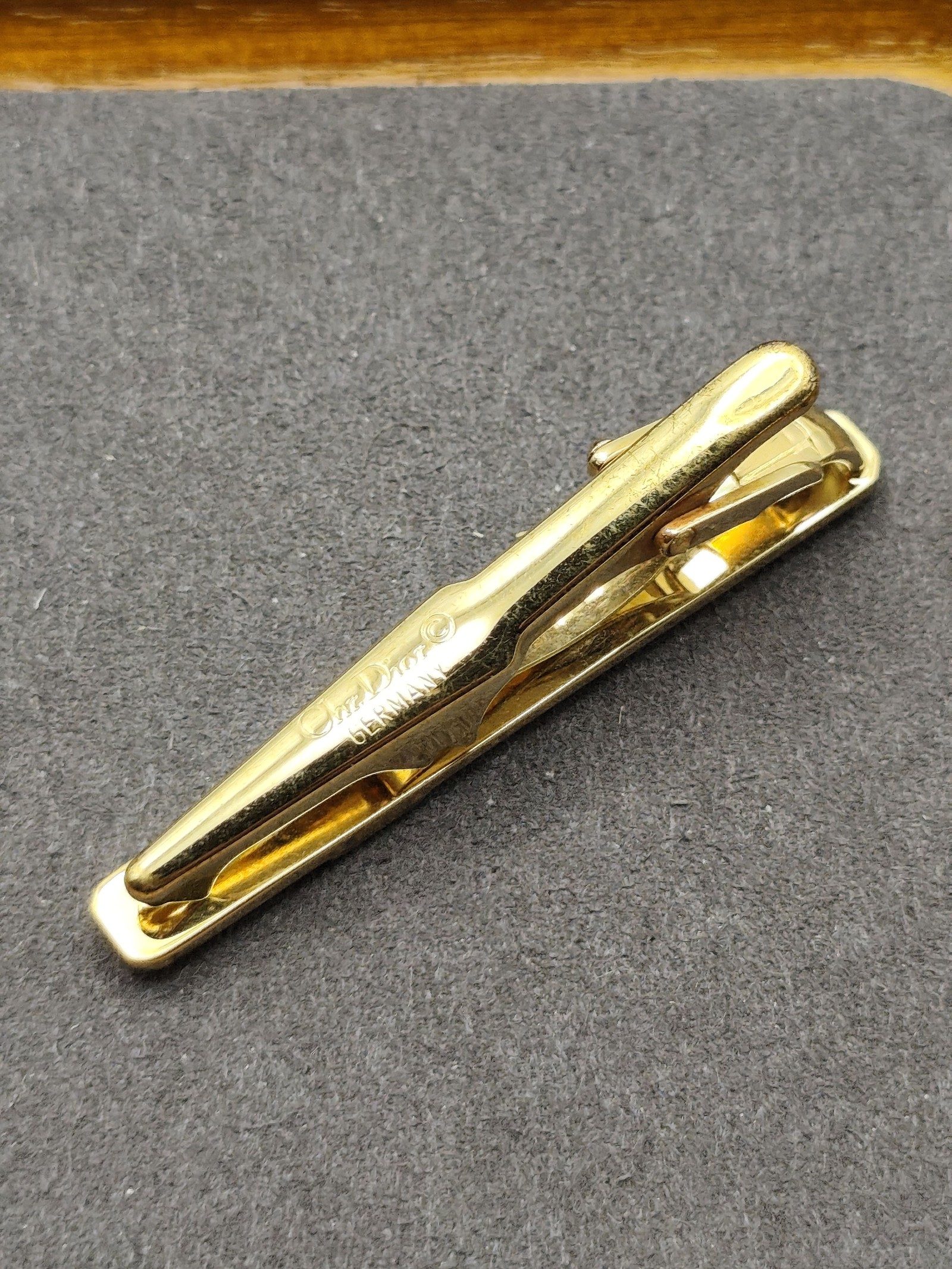 Christian Dior Gold & Black Tie Bar Clip image 7
