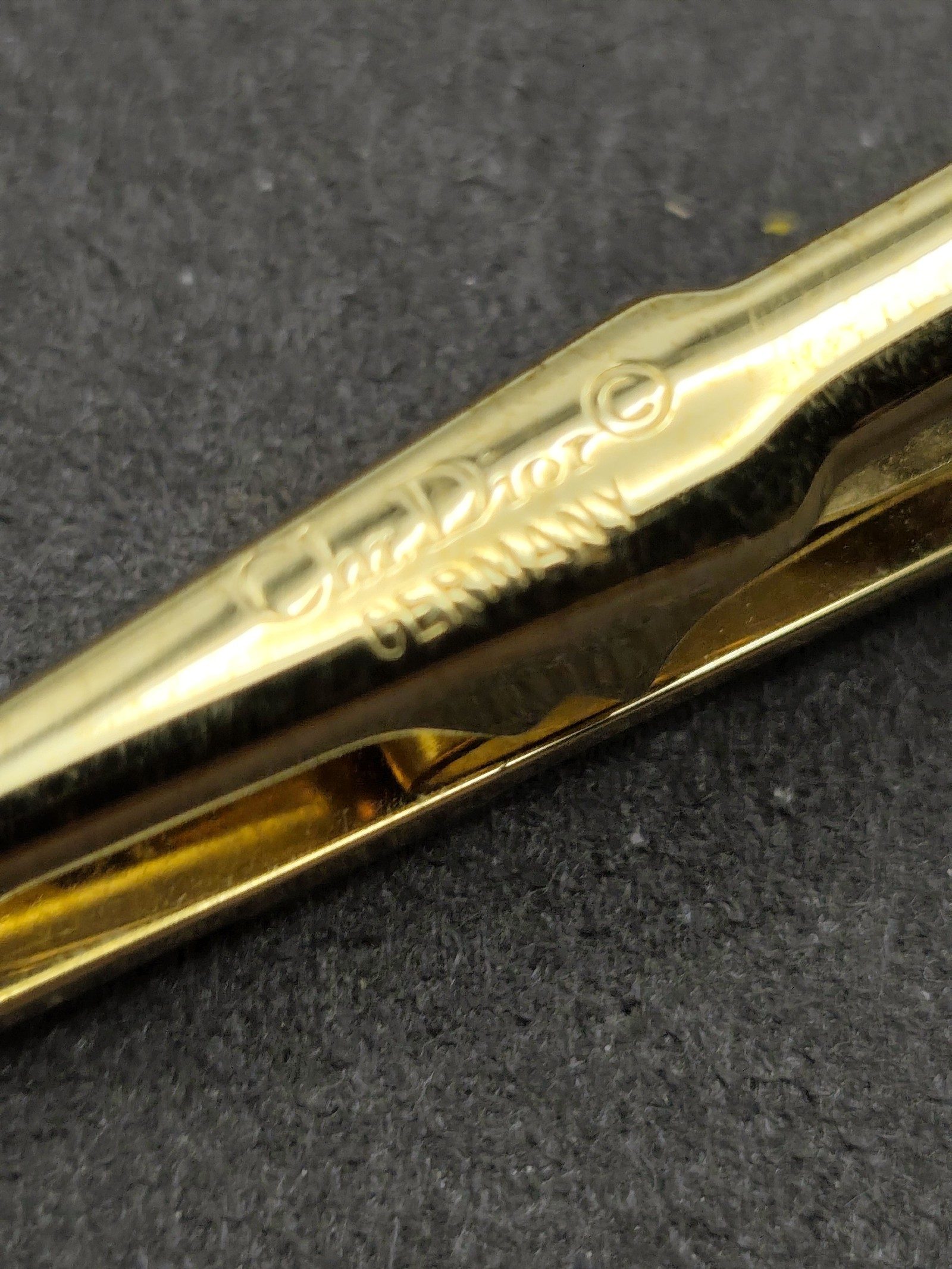 Christian Dior Gold & Black Tie Bar Clip image 8
