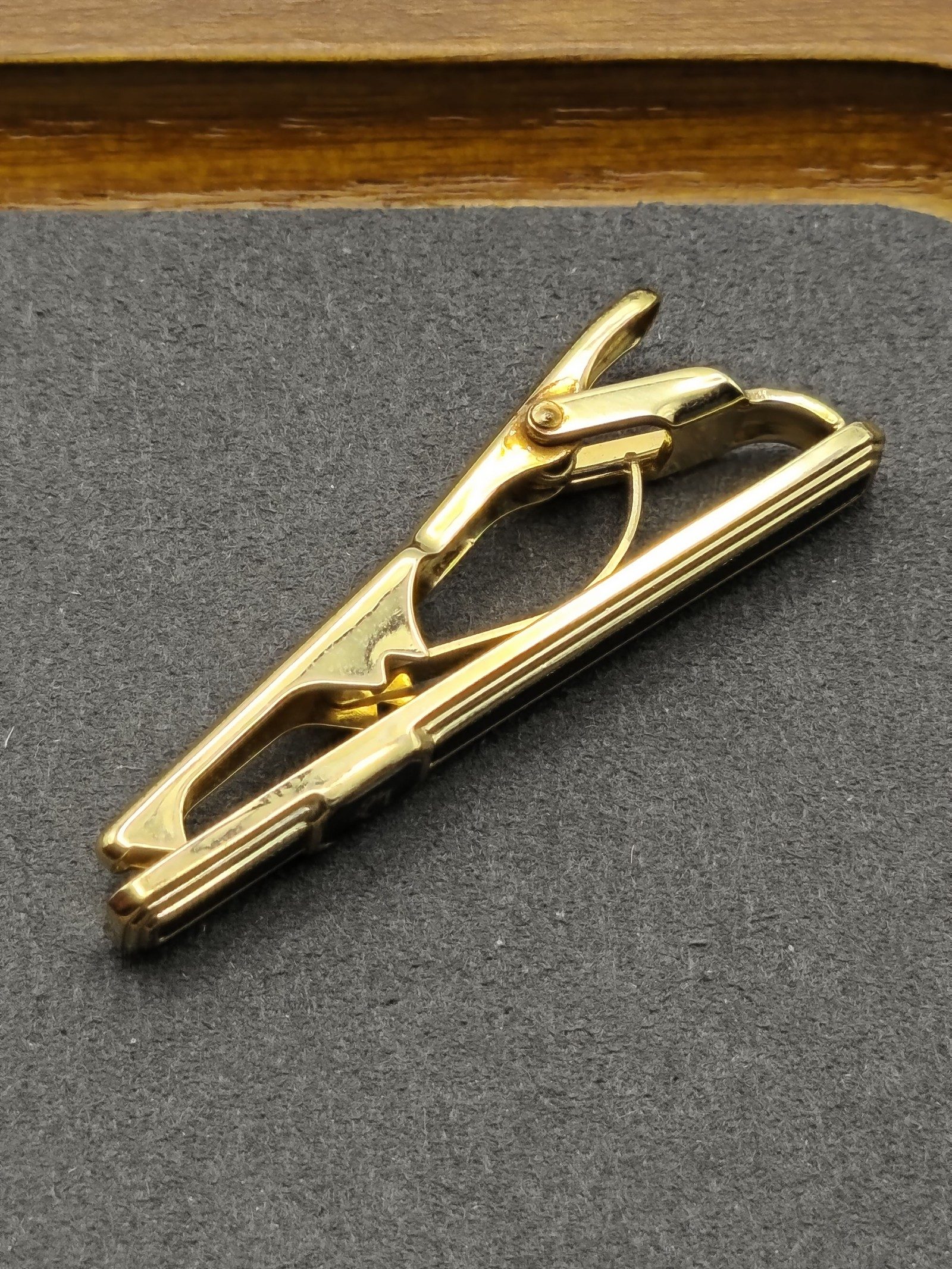 Christian Dior Gold & Black Tie Bar Clip image 10