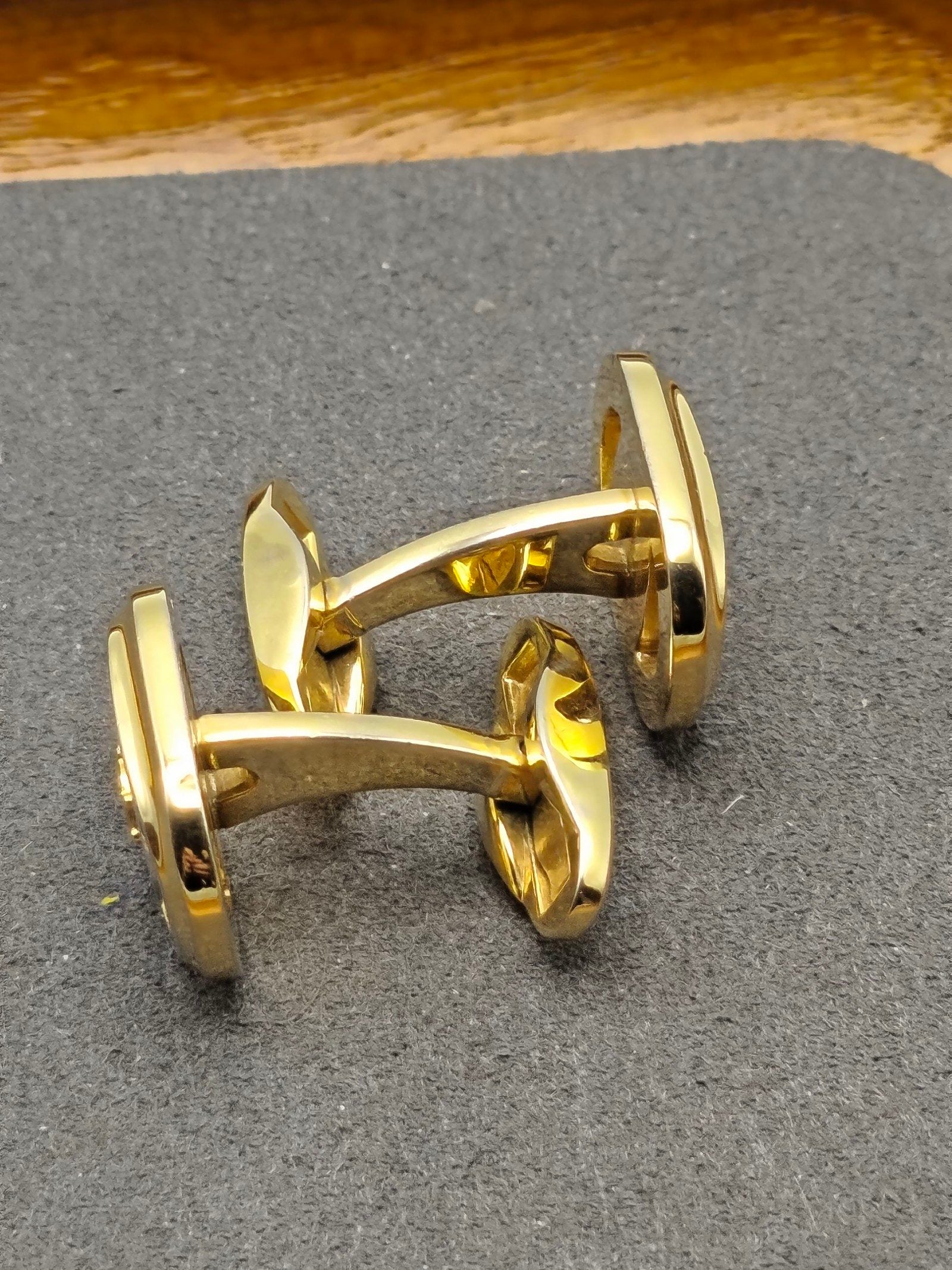 Celine Gold & Silver Tone Logo Cufflinks Unisex image 10