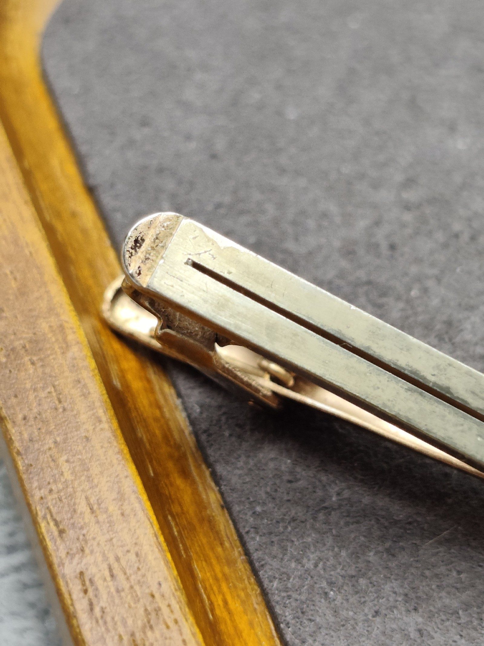 YSL Gold Tone Metal Tie Clip with Logo image 5