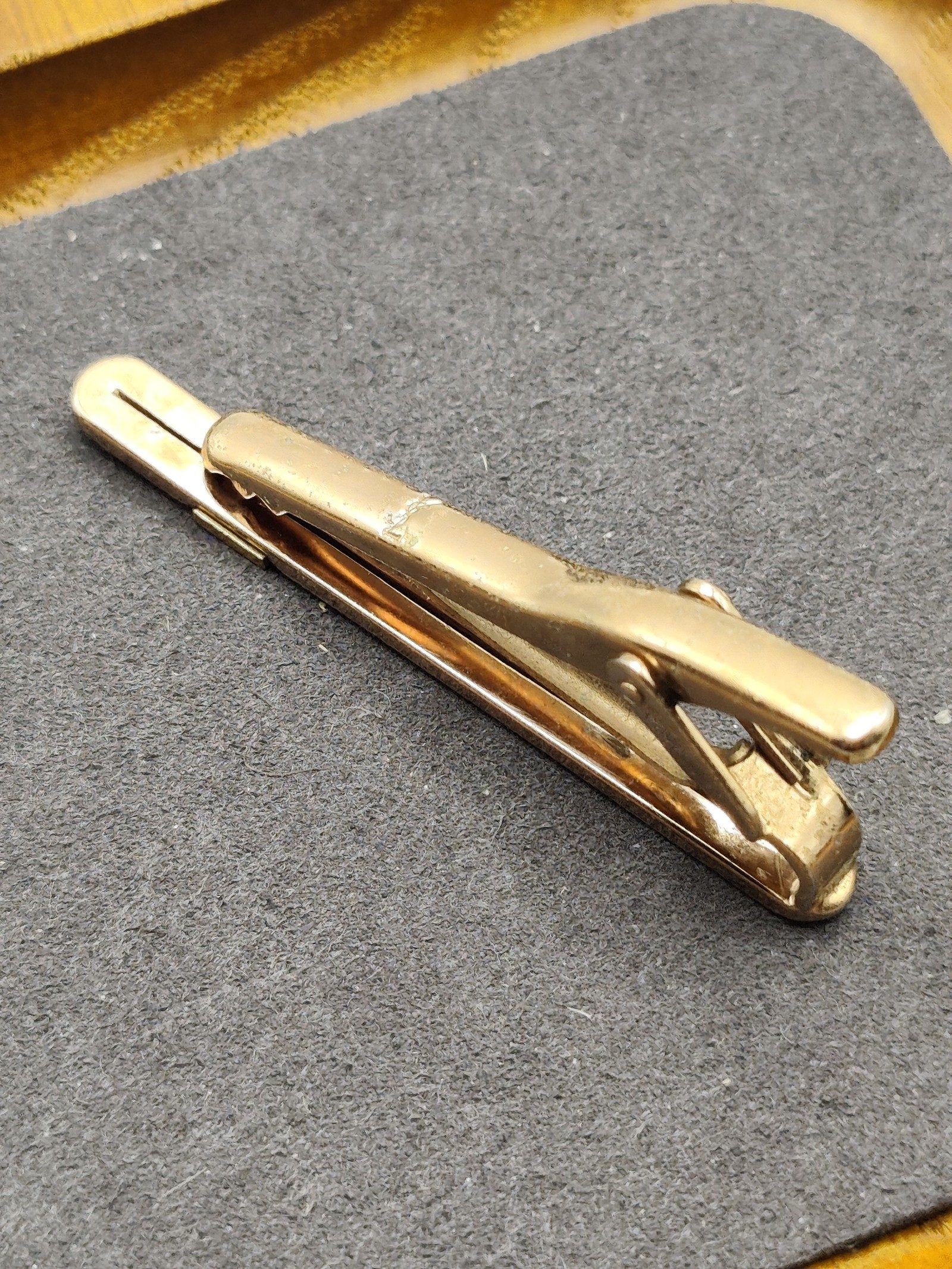 YSL Gold Tone Metal Tie Clip with Logo image 6
