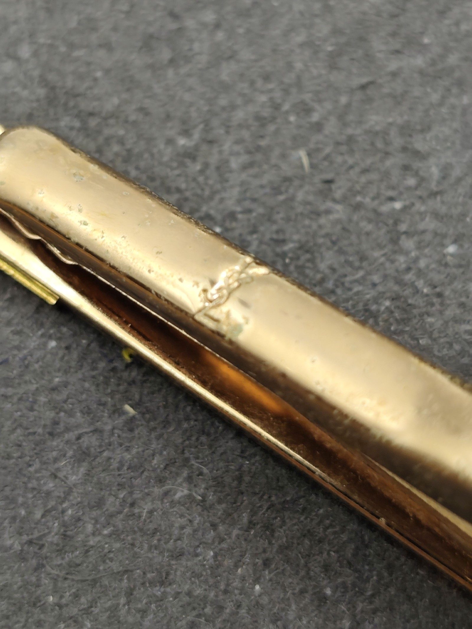 YSL Gold Tone Metal Tie Clip with Logo image 7