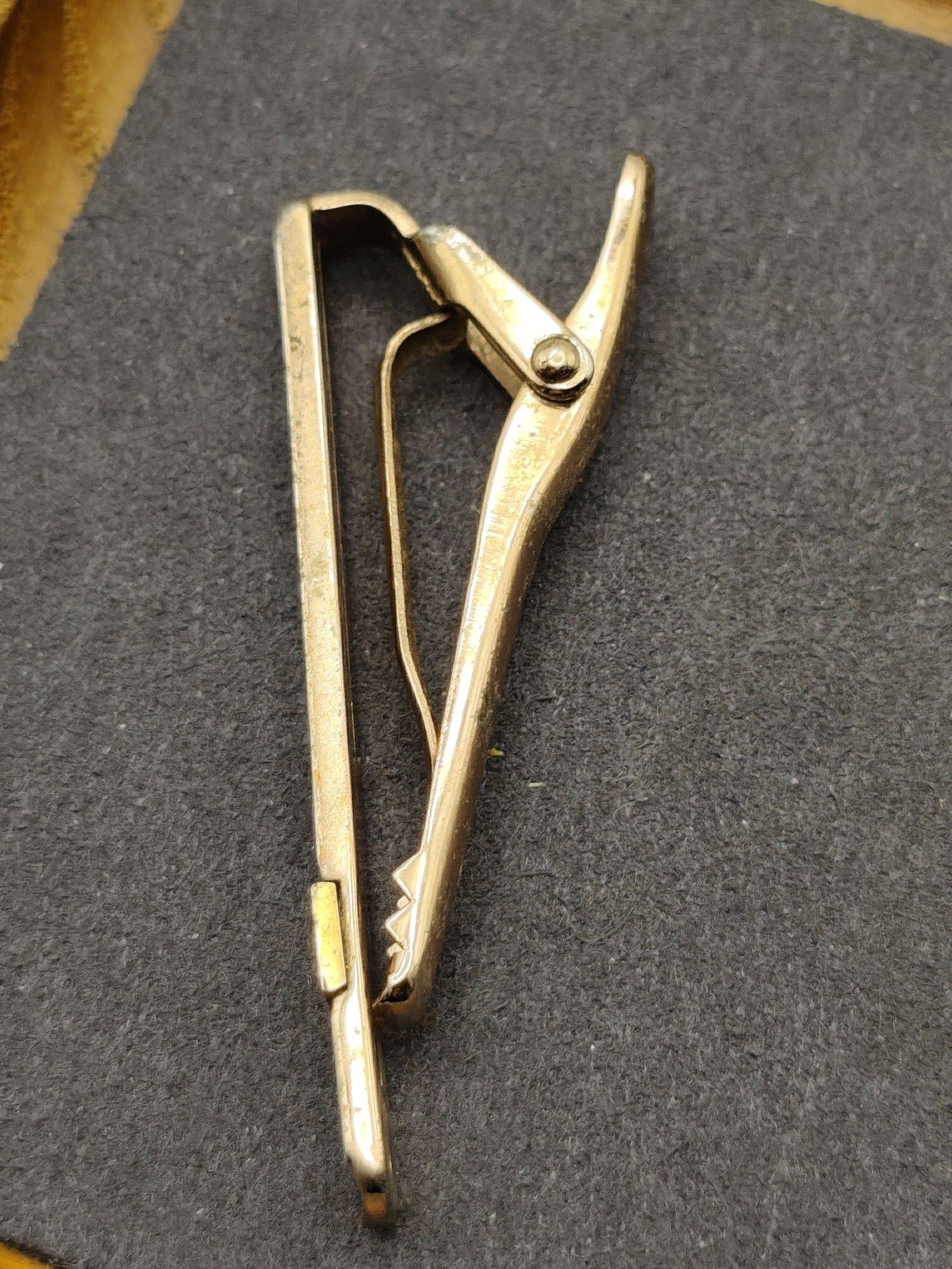 YSL Gold Tone Metal Tie Clip with Logo image 9