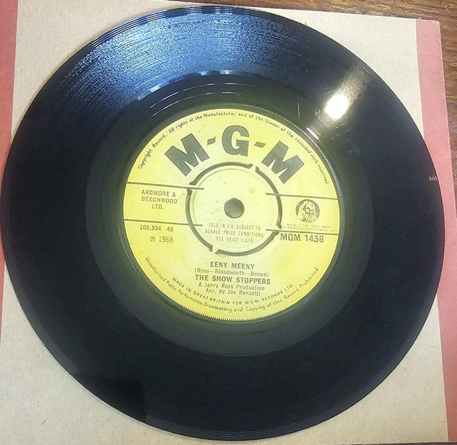 The Show Stoppers Eeny Meeny MGM 1436 7" Vinyl Single