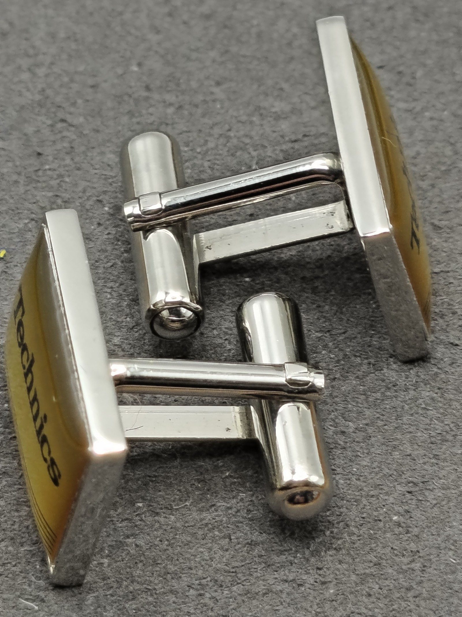 Technics Yellow & Silver Tie Clip & Cufflinks Set image 10