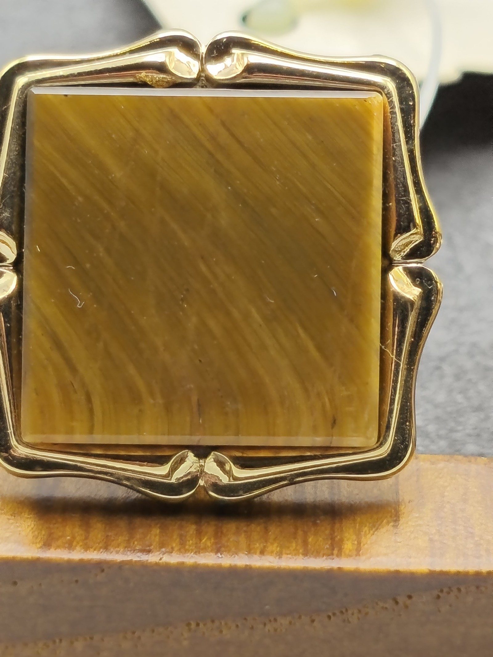 Stratton England Brown Tiger Eye Cufflinks & Tie Pin Set image 6