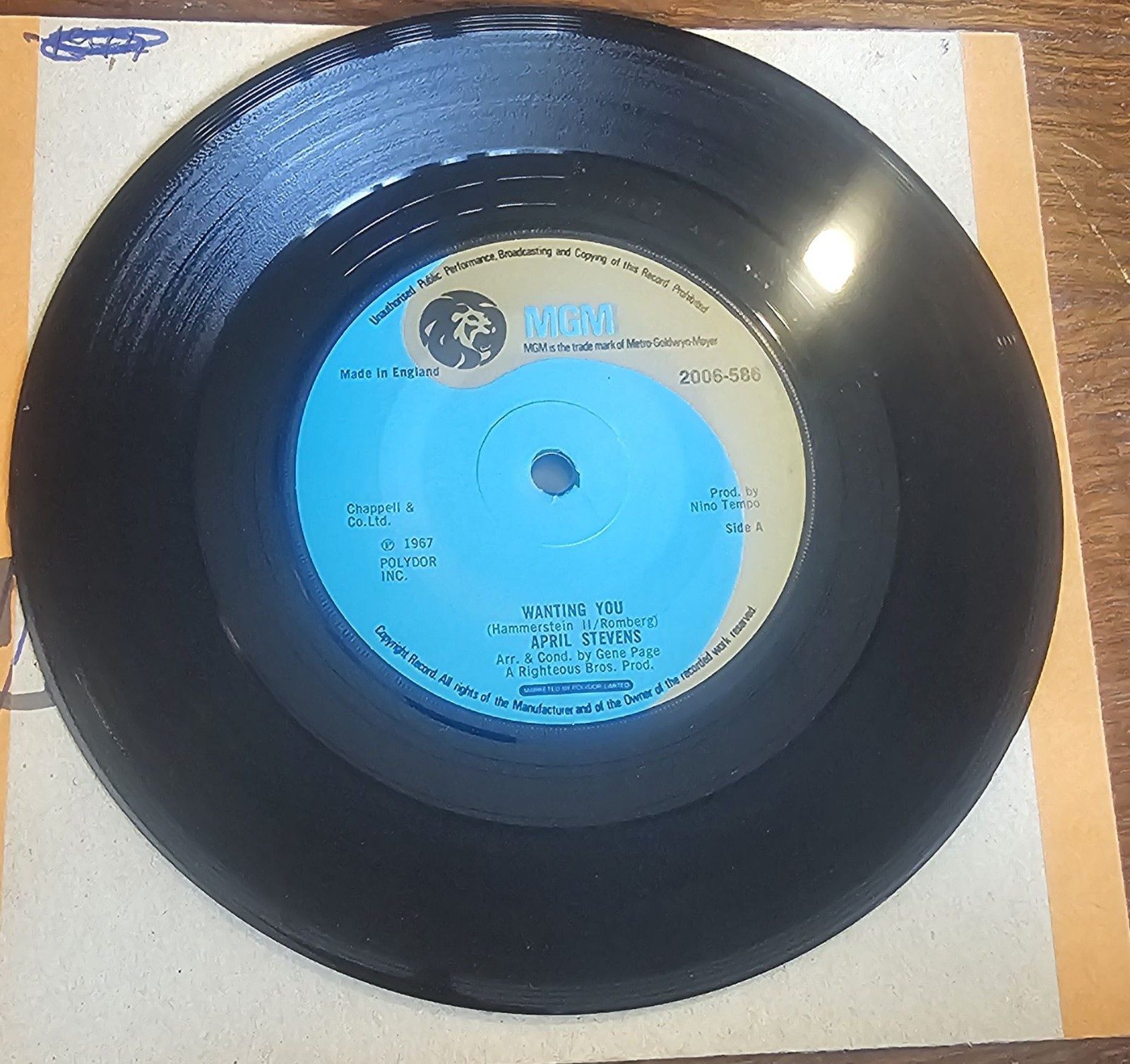 April Stevens Wanting You MGM 2006-586 7" Vinyl Single